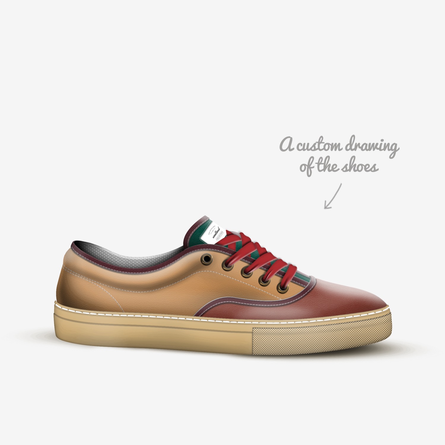woodland custom made in Italy shoes by Ca Tarun Chandna | Sketch view
