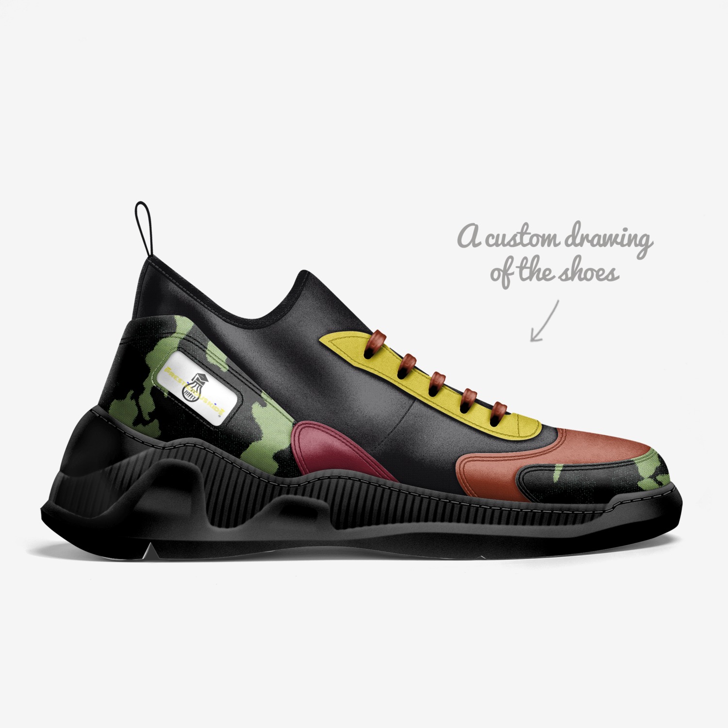 PK22 custom made in Italy shoes by Prestigious Kids | Sketch view