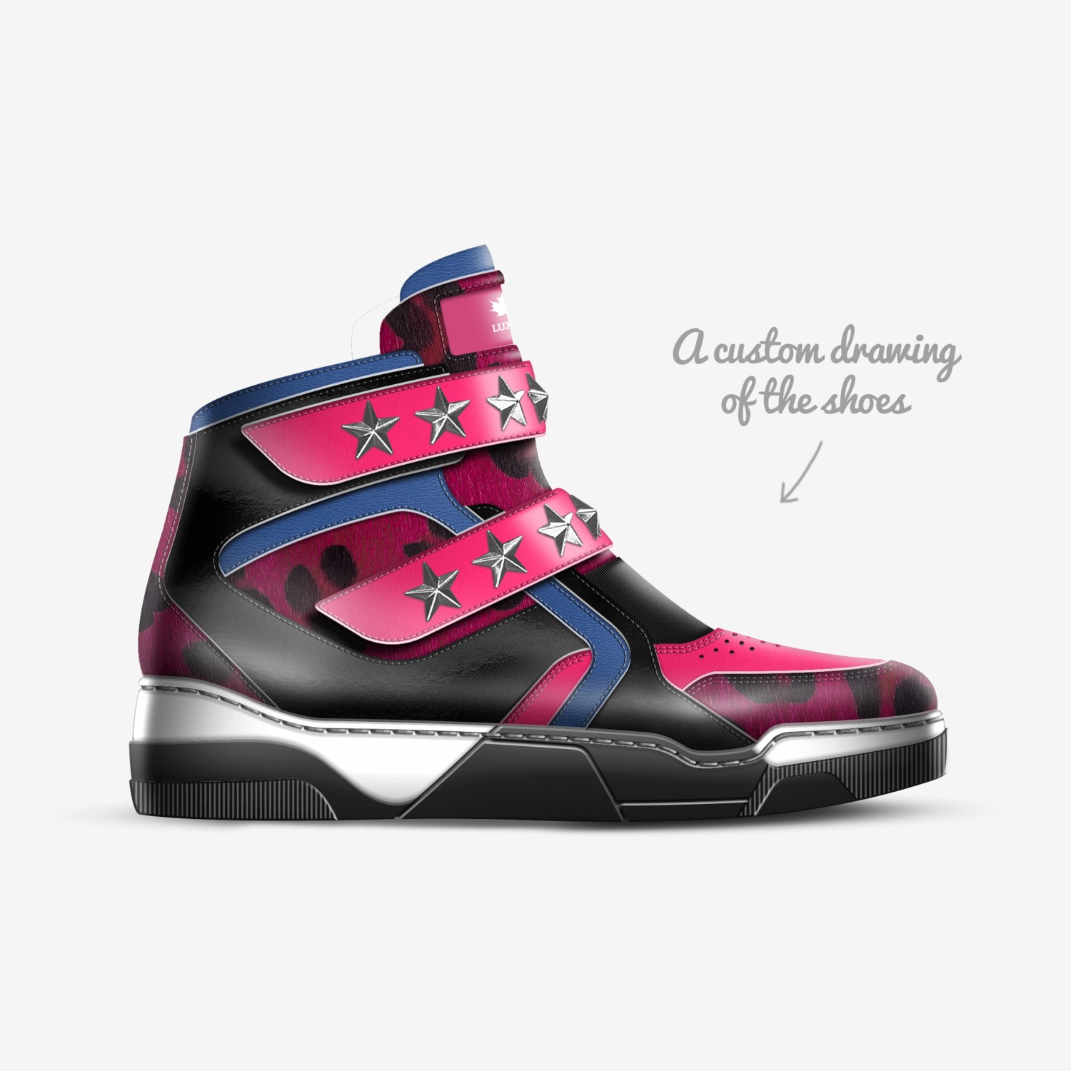 Luxup custom made in Italy shoes by Dwayne White | Sketch view