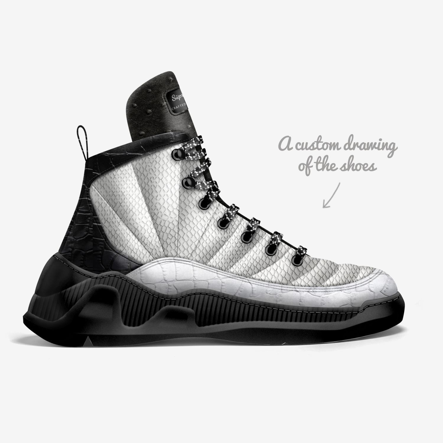 Sūprb Choyce  custom made in Italy shoes by Omari Choyce | Sketch view