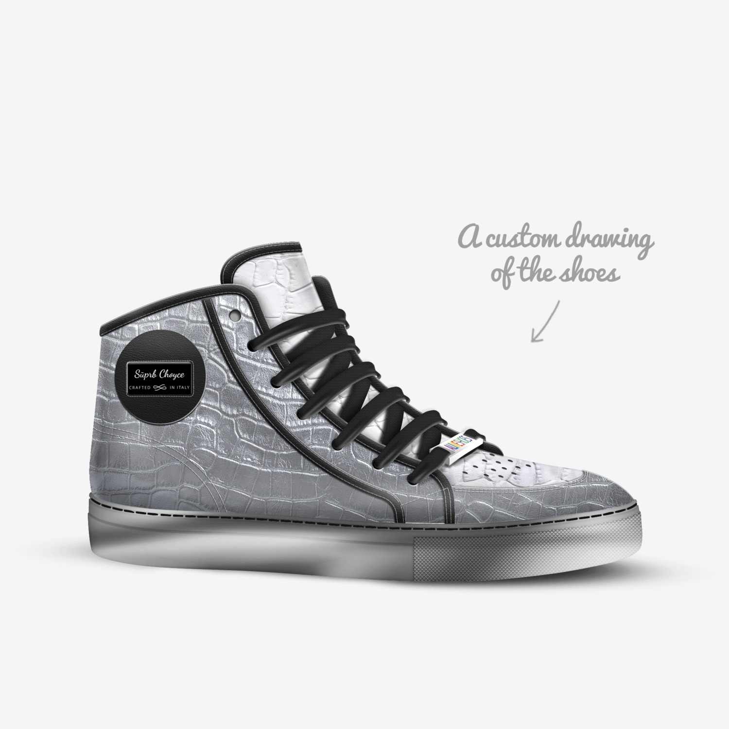 Sūprb Choyce  custom made in Italy shoes by Omari Choyce | Sketch view
