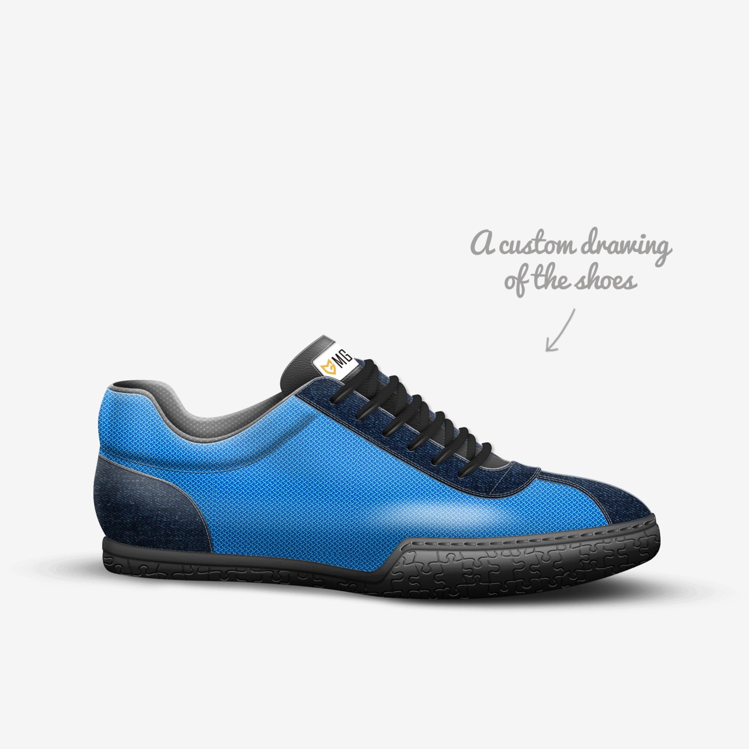 MG Life Racer custom made in Italy shoes by Gregory Cervantes | Sketch view