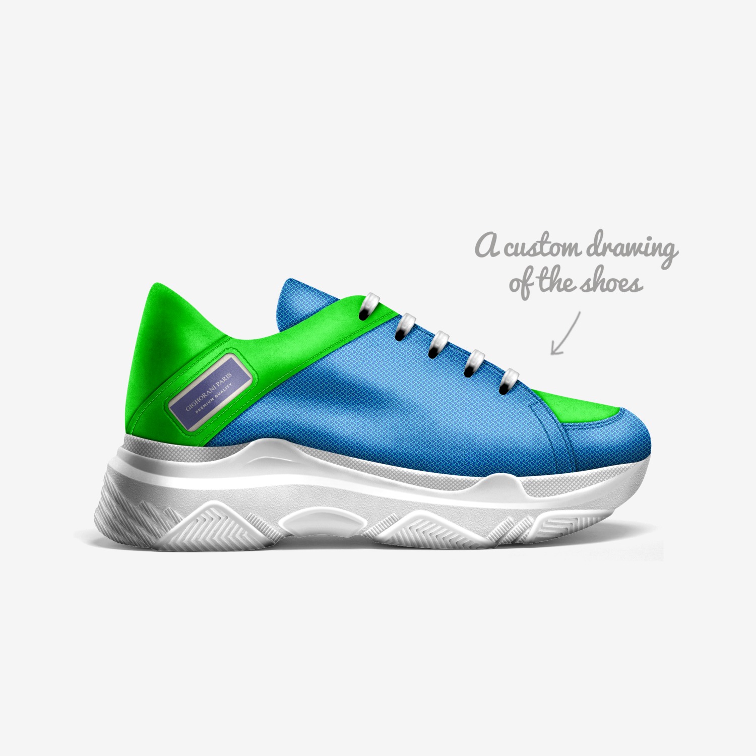 GIGHORANI PARIS custom made in Italy shoes by Tiffany Fox | Sketch view