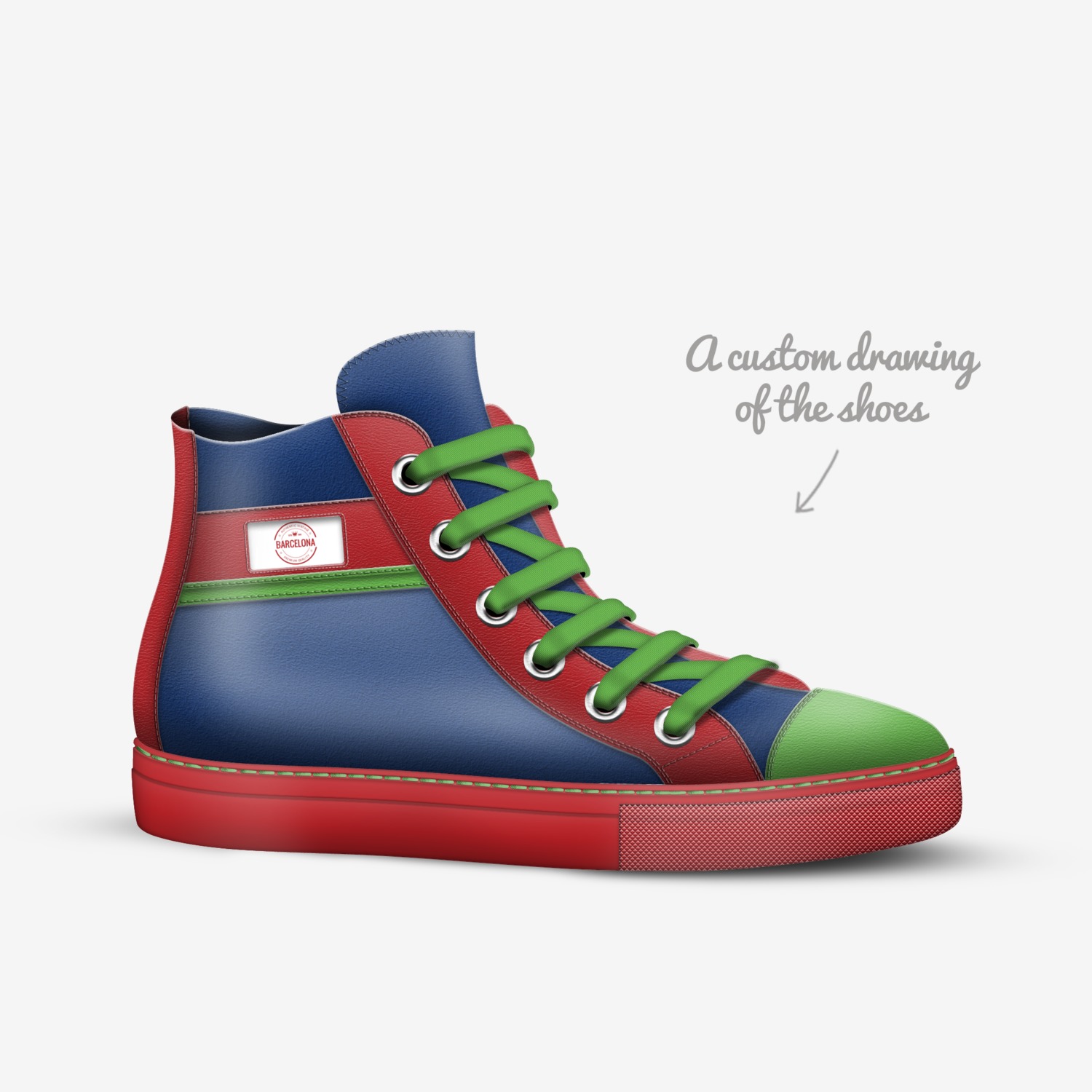 Barcelona custom made in Italy shoes by Shawn Ransom | Sketch view