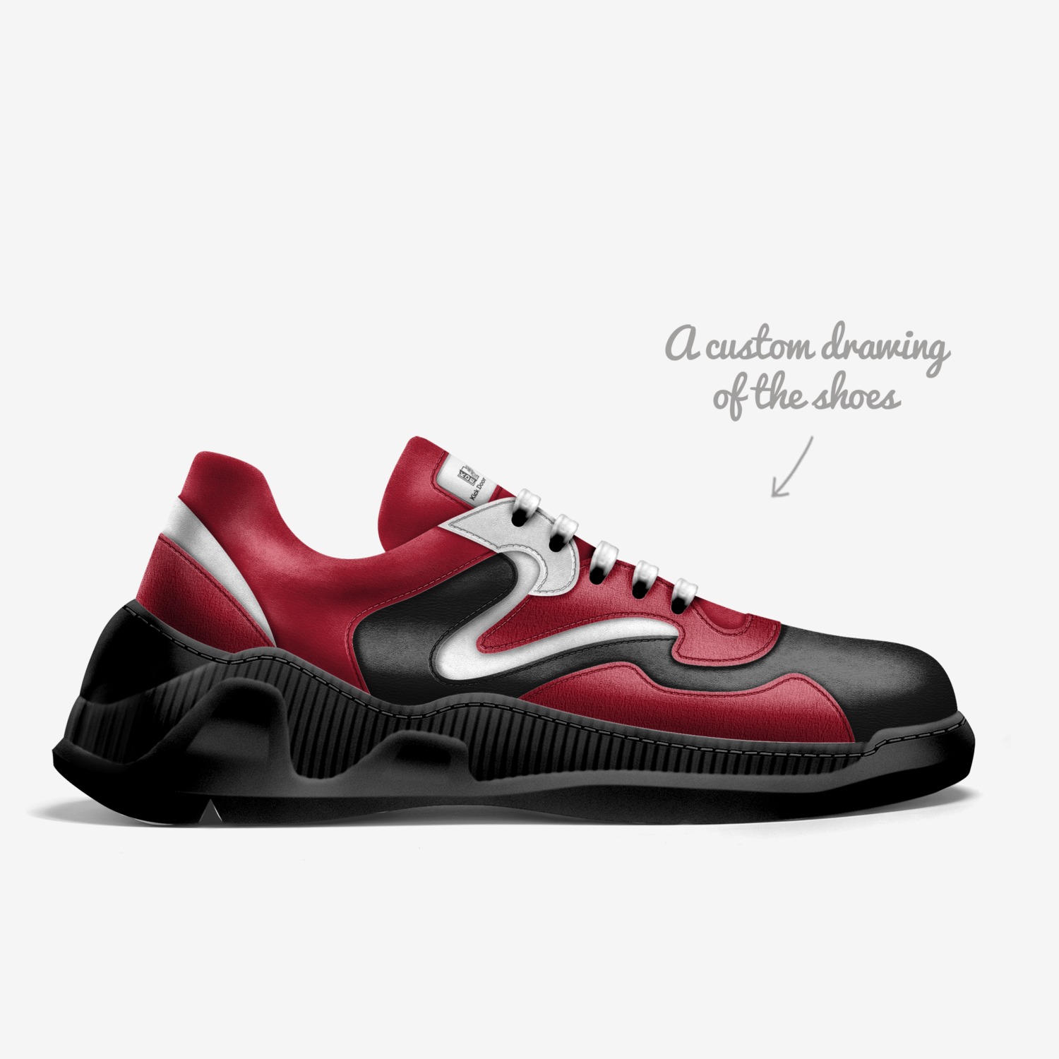 KickDoorKicks-R custom made in Italy shoes by Kameryn Clavon | Sketch view