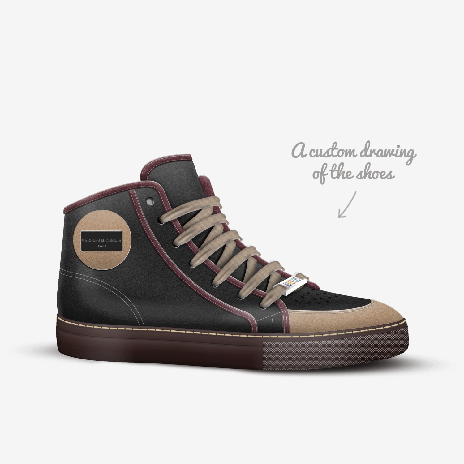 MARBLES MICHELLA custom made in Italy shoes by Michella Gurley | Sketch view