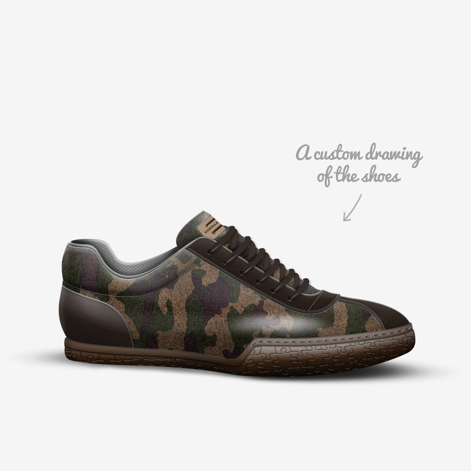 GORILLA MITTS custom made in Italy shoes by Jeff Waldon | Sketch view