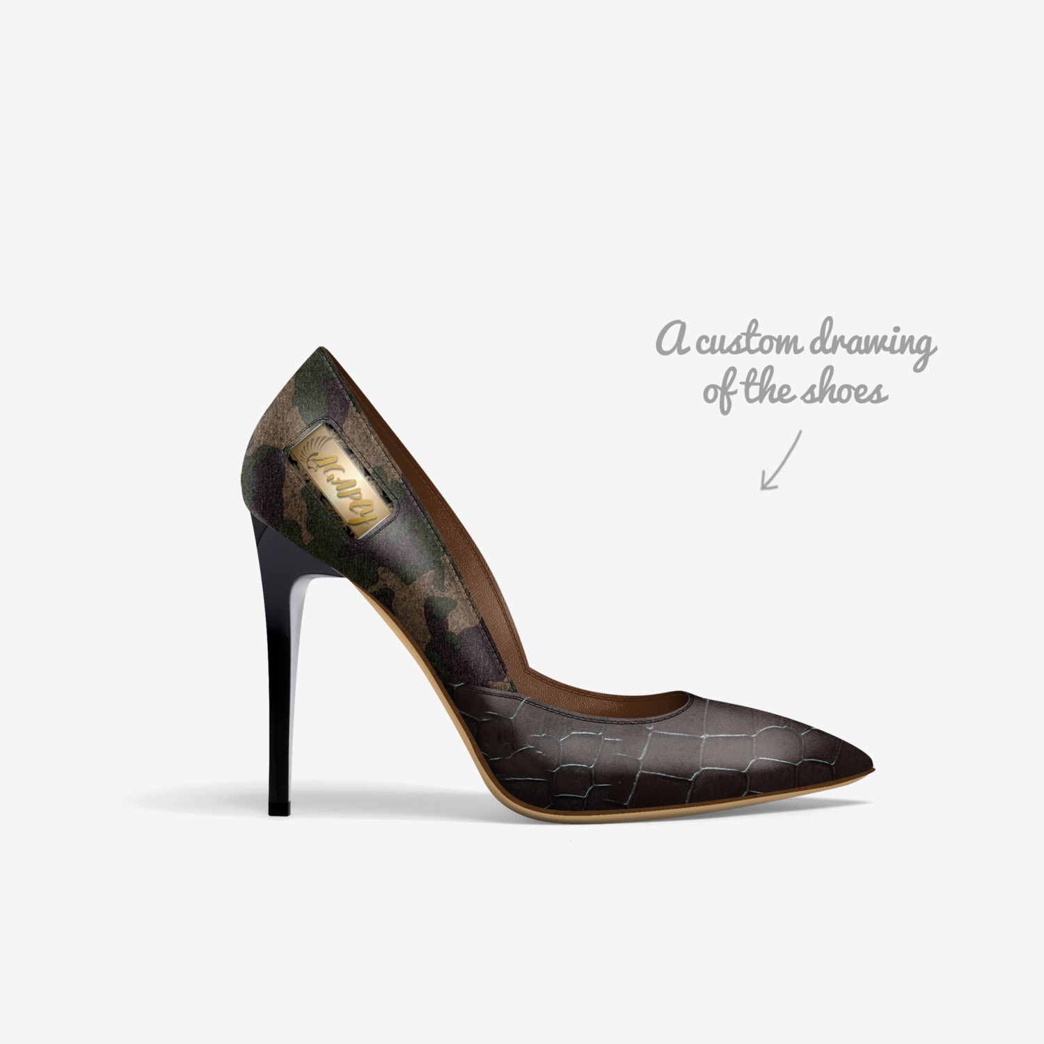 Agapey custom made in Italy shoes by Pris Booth | Sketch view