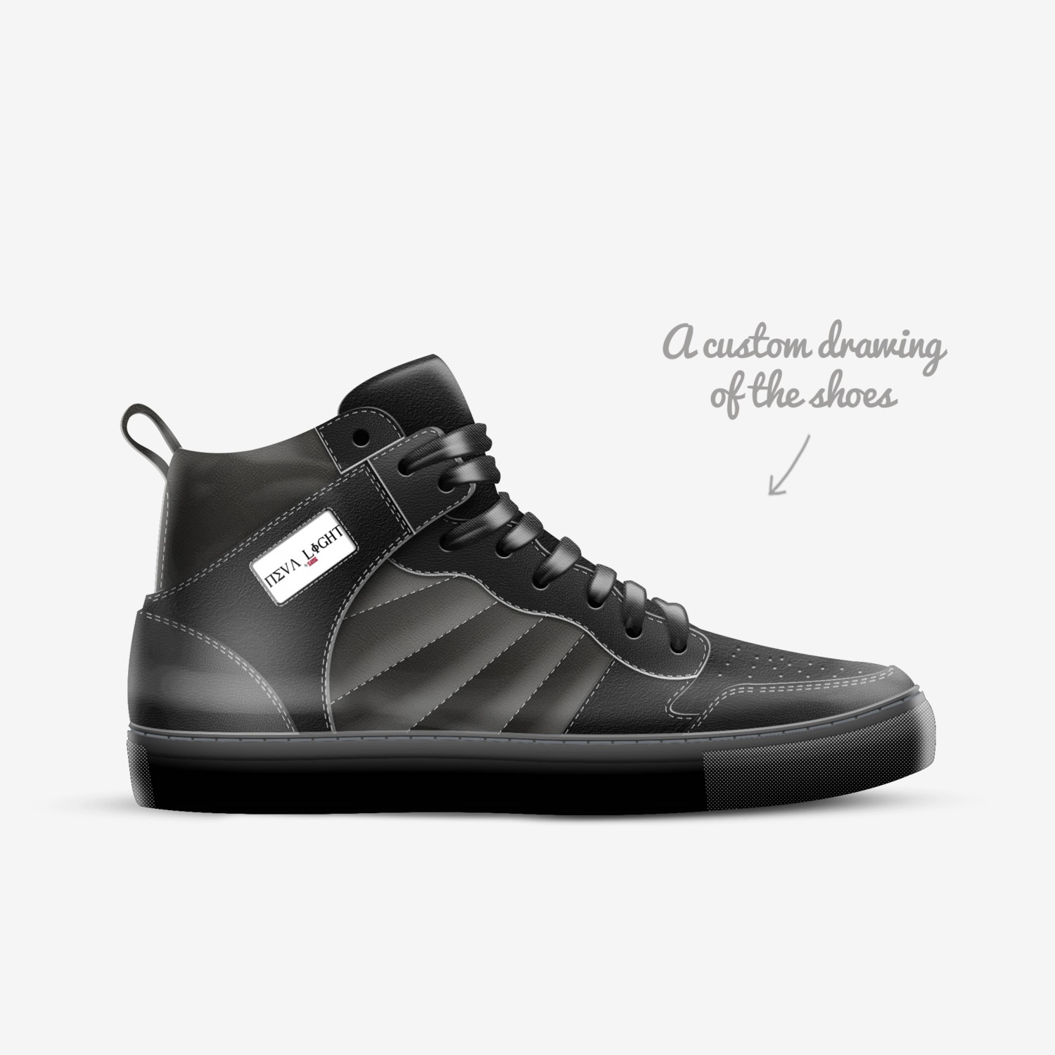 NL 1s Shadow banz  custom made in Italy shoes by Joshua Rosalejos | Sketch view