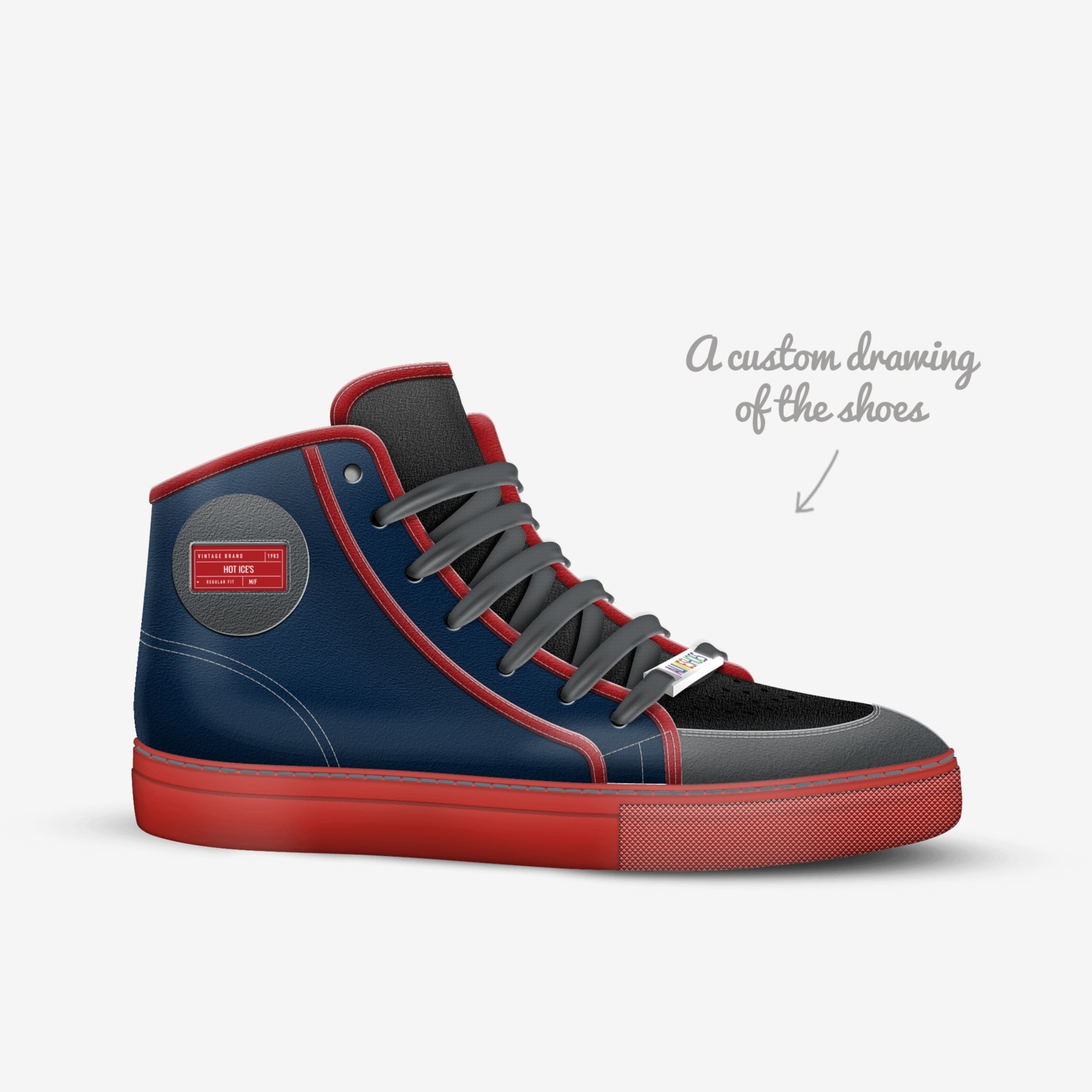 HOT ICE'S custom made in Italy shoes by Antrell Chandler | Sketch view