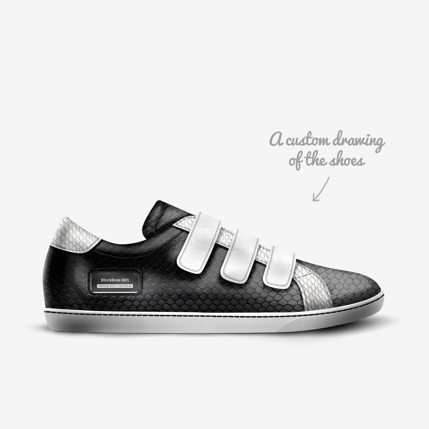 BlvckRose-R01 custom made in Italy shoes by Robert Bailey | Sketch view