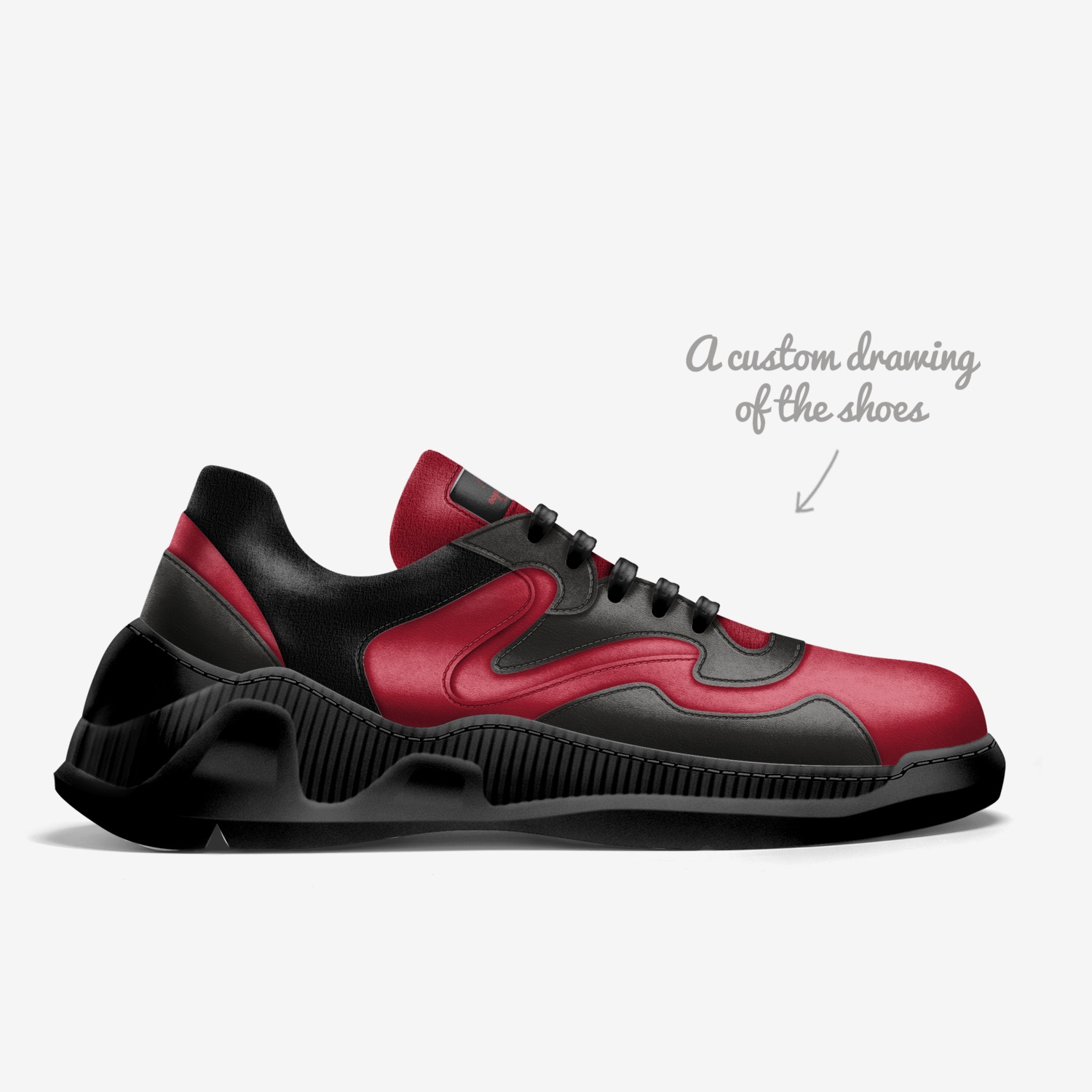 oops all kicks custom made in Italy shoes by Clyde Cratch | Sketch view
