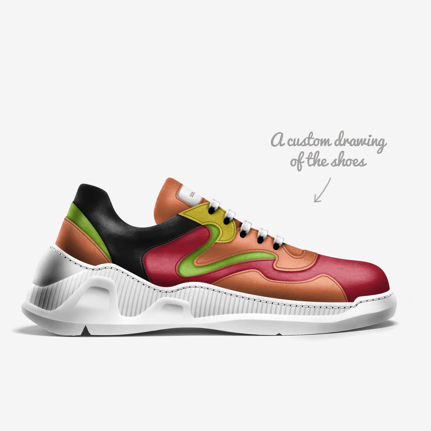 Soulja Stars custom made in Italy shoes by Deandre Way | Sketch view