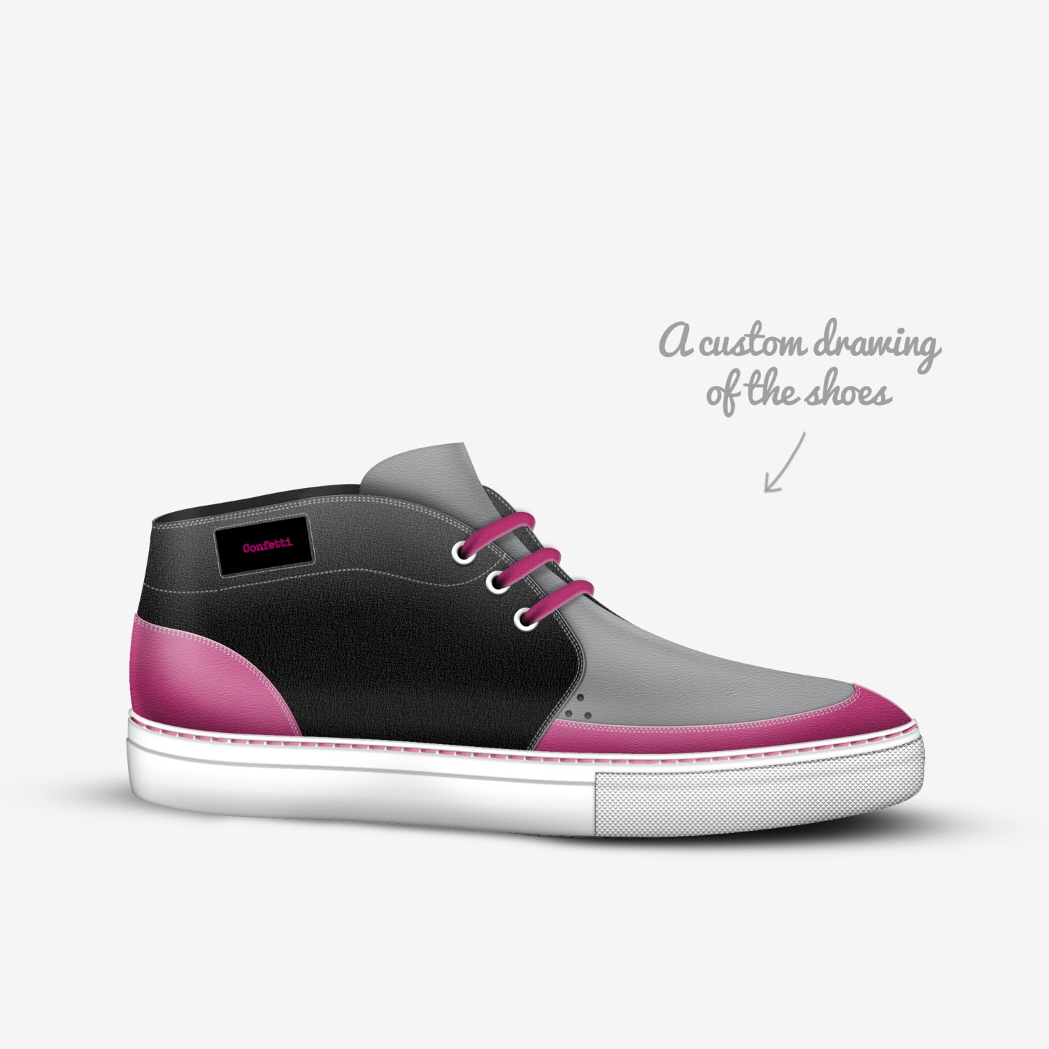 Confetti  custom made in Italy shoes by Colandra Hamilton | Sketch view