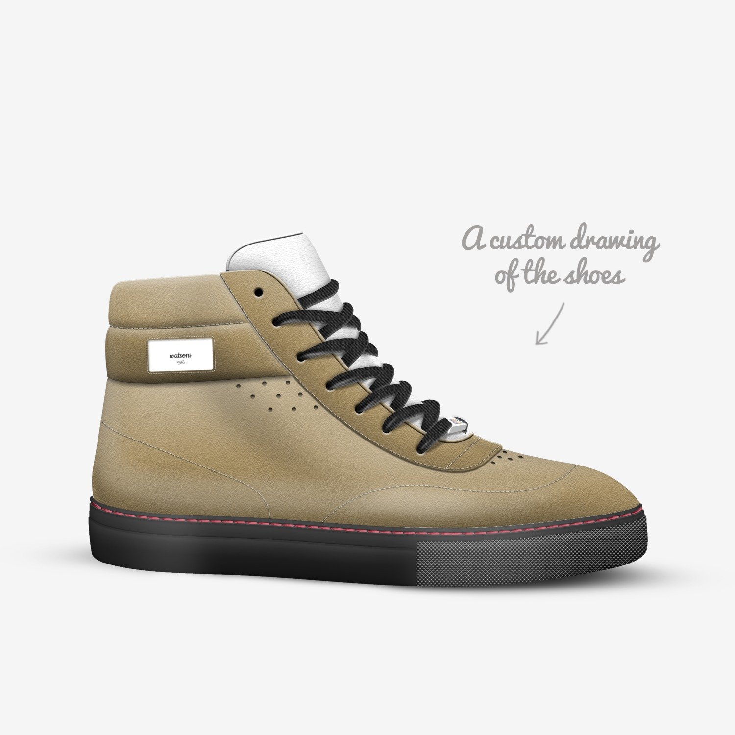 watsons custom made in Italy shoes by Watsons Boss | Sketch view