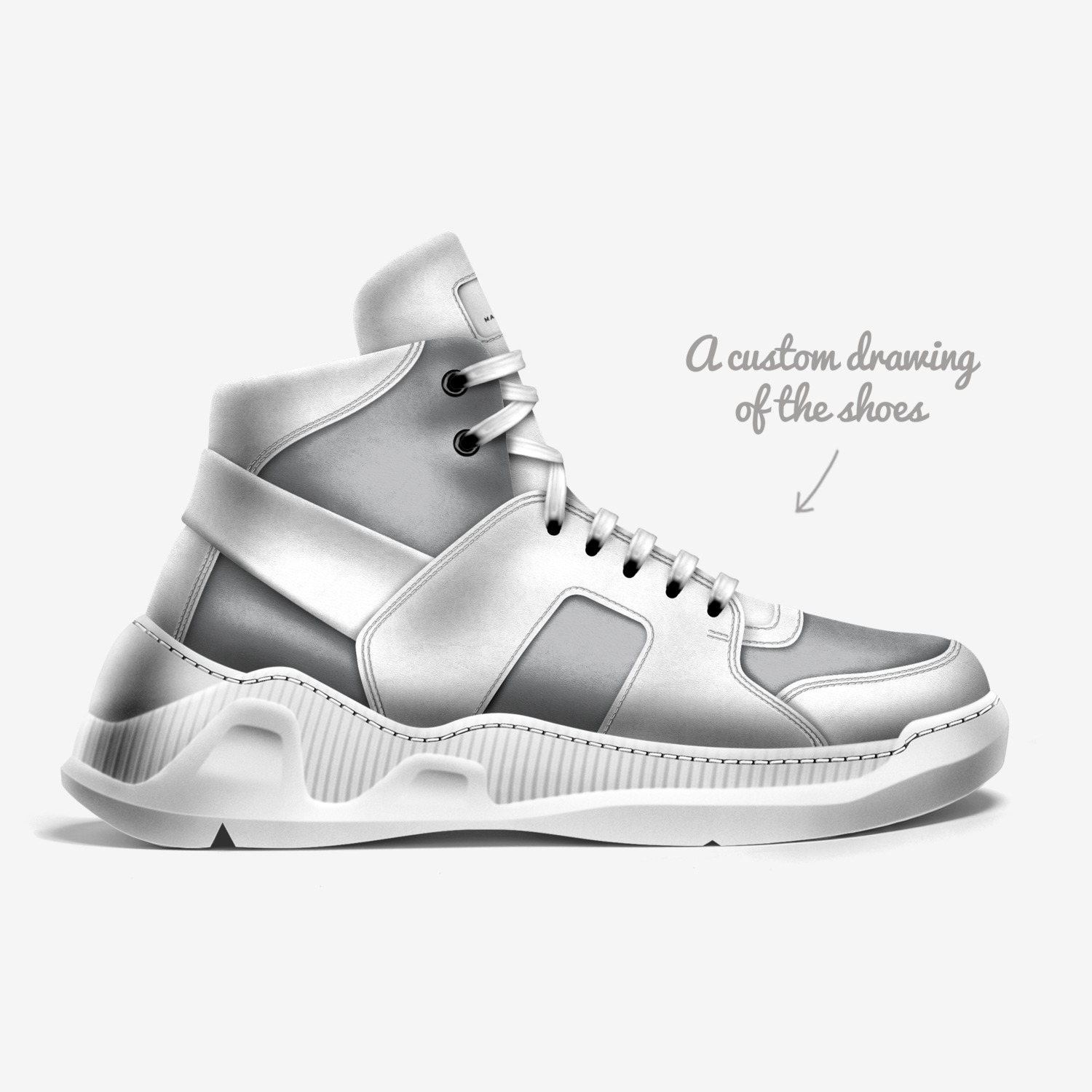 360z custom made in Italy shoes by Underdog360 Cordero | Sketch view