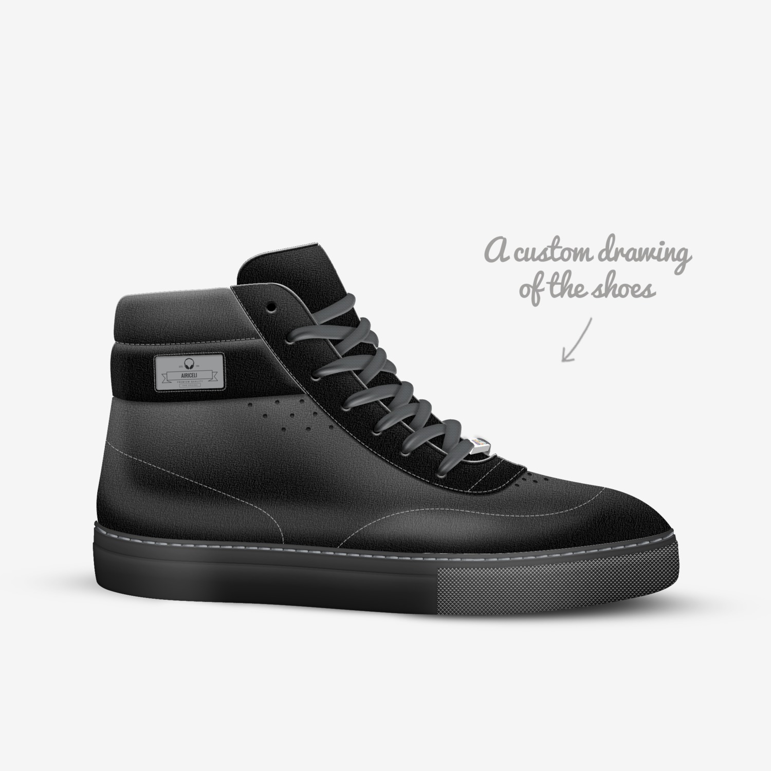 Airiceli  custom made in Italy shoes by Ronald Durio | Sketch view
