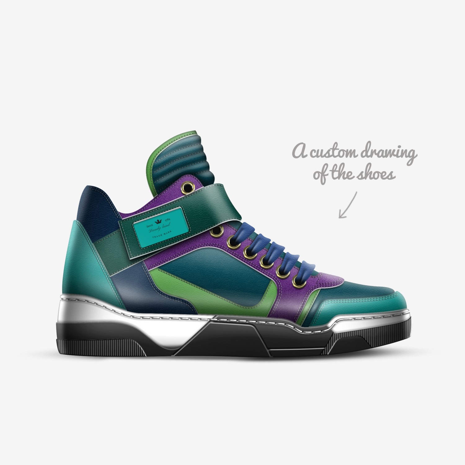 Dandy land  custom made in Italy shoes by Destiny Mcdougal | Sketch view