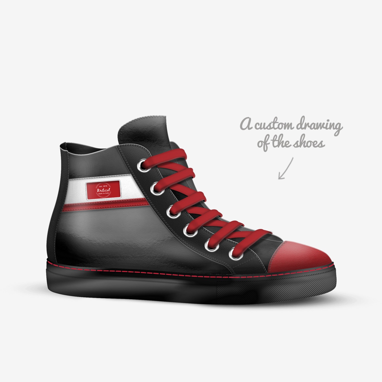 Kritical custom shoes Kritical custom made in Italy shoes by K Rob | Sketch view