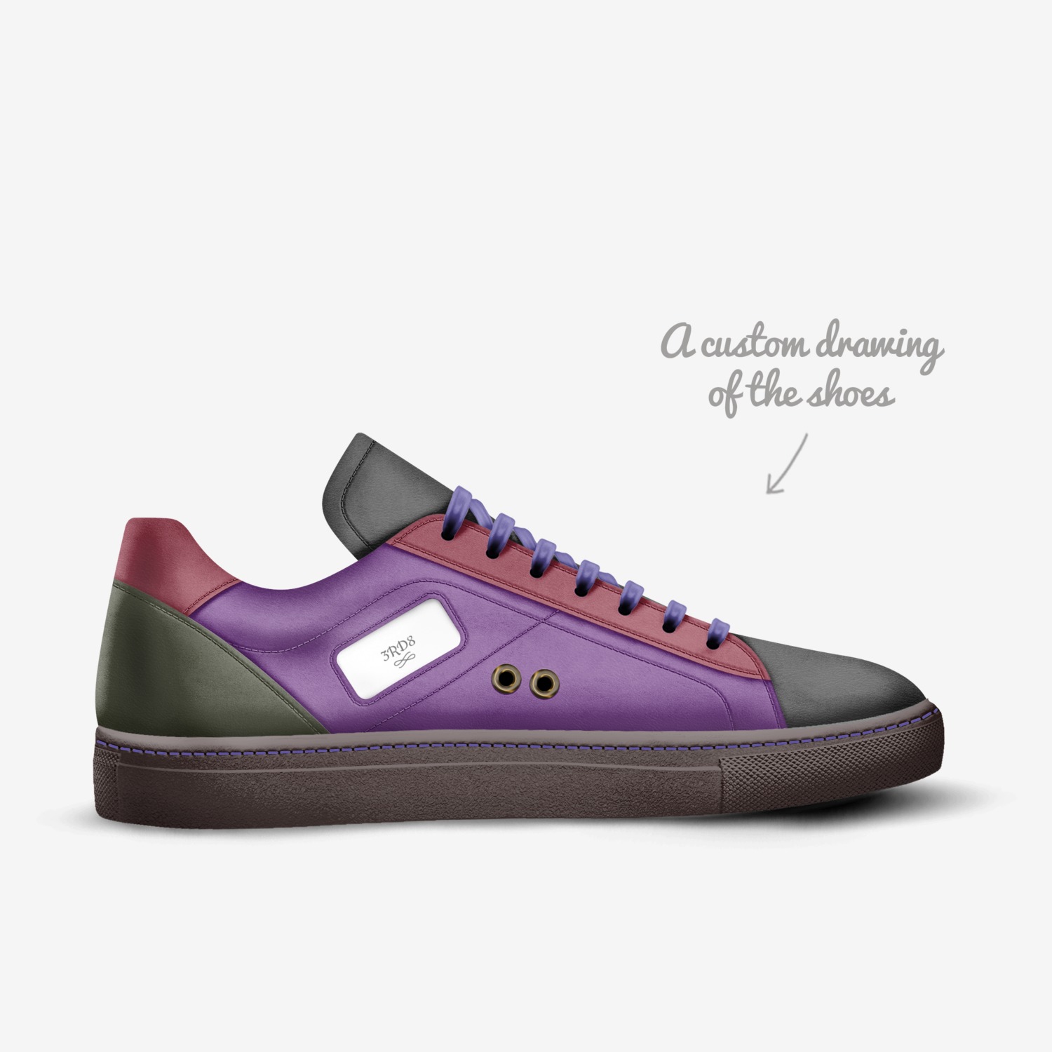 3RD8 custom made in Italy shoes by Charles Werner | Sketch view