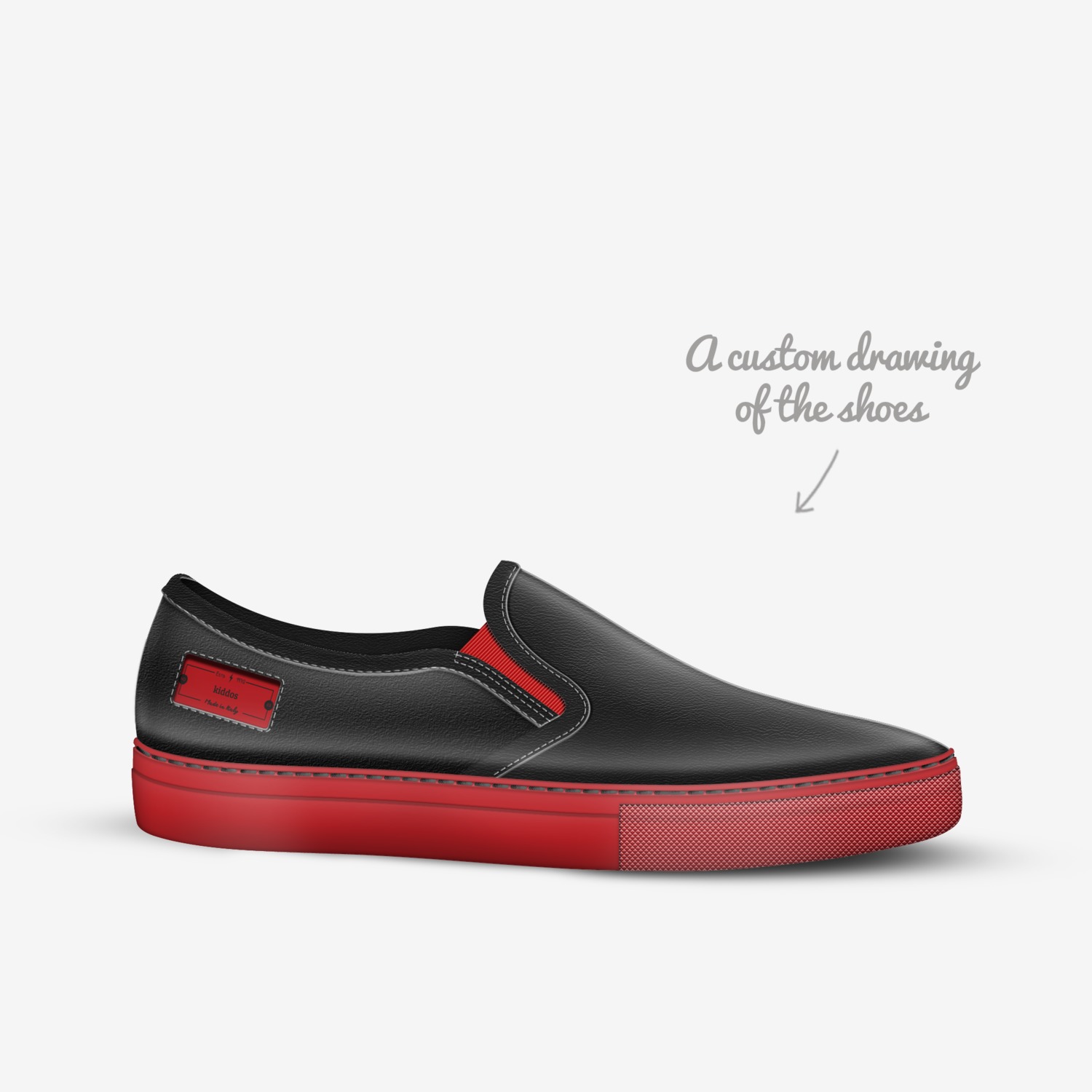 kiddos custom made in Italy shoes by Ëasy Šhak Brewster | Sketch view