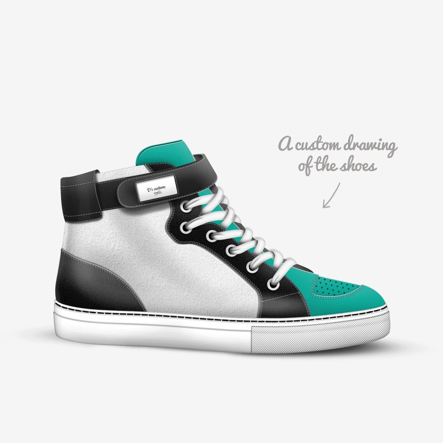 D’s custom  custom made in Italy shoes by Destiny Harvey | Sketch view