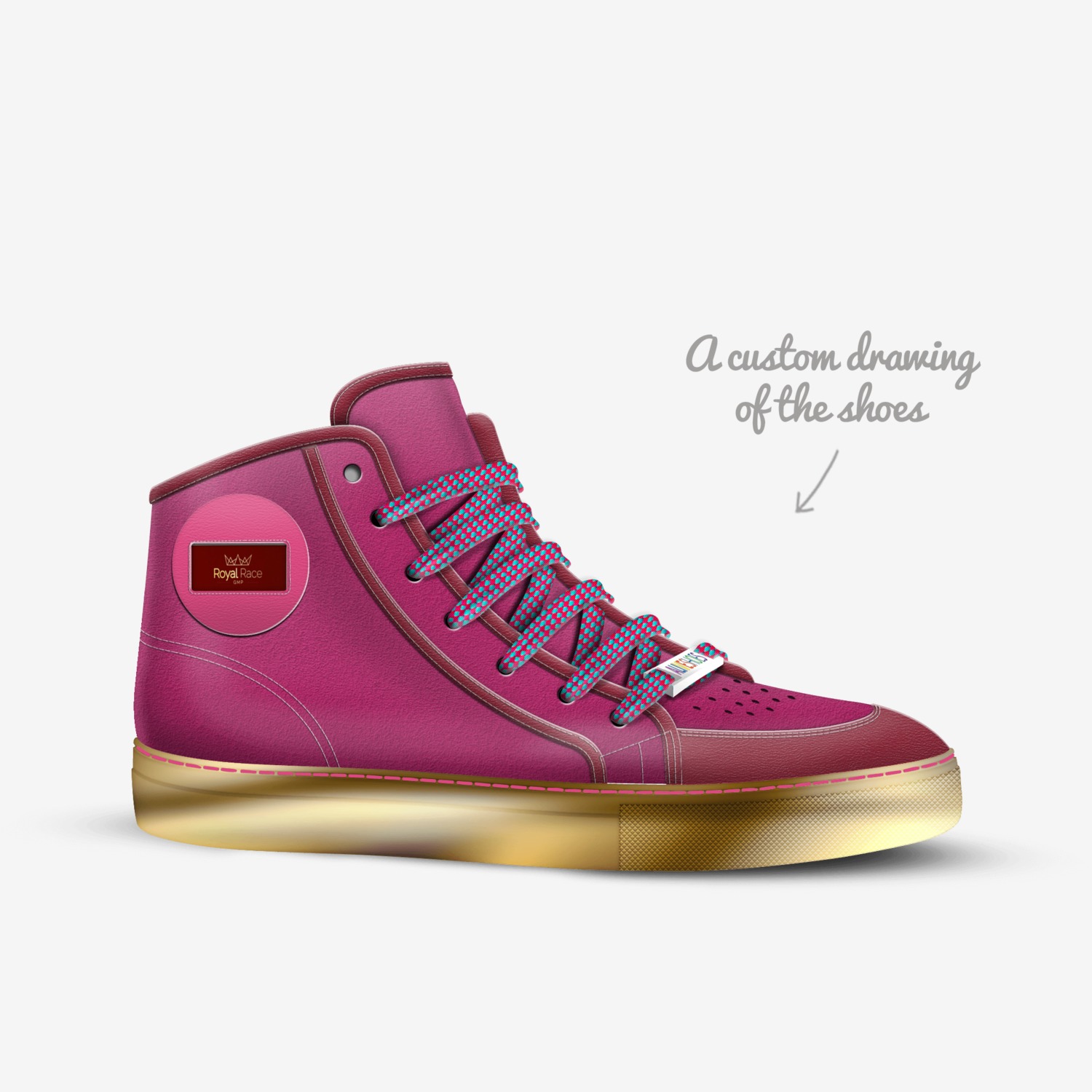 ROYAL RACE GMP custom made in Italy shoes by Princess Yvonne Guébli | Sketch view