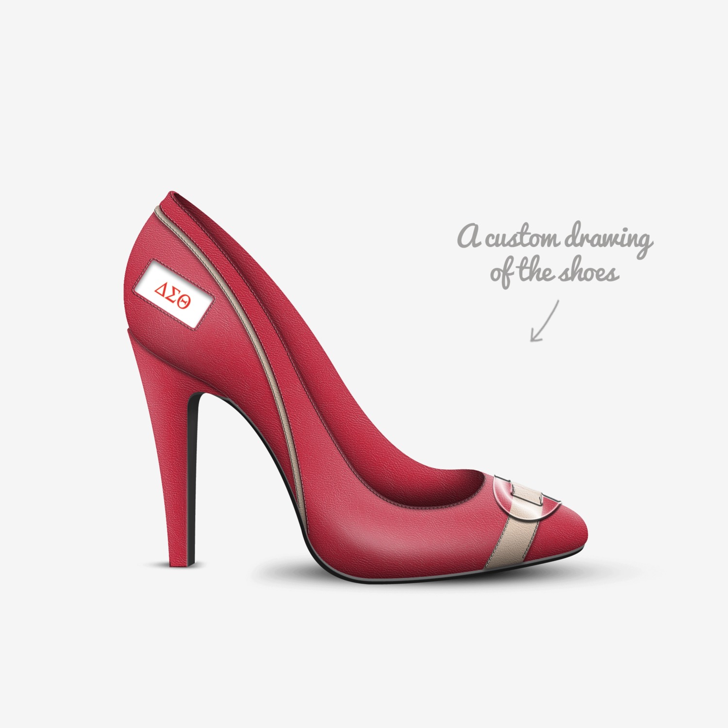 1913 custom made in Italy shoes by The Diva Lyn Hicks | Sketch view