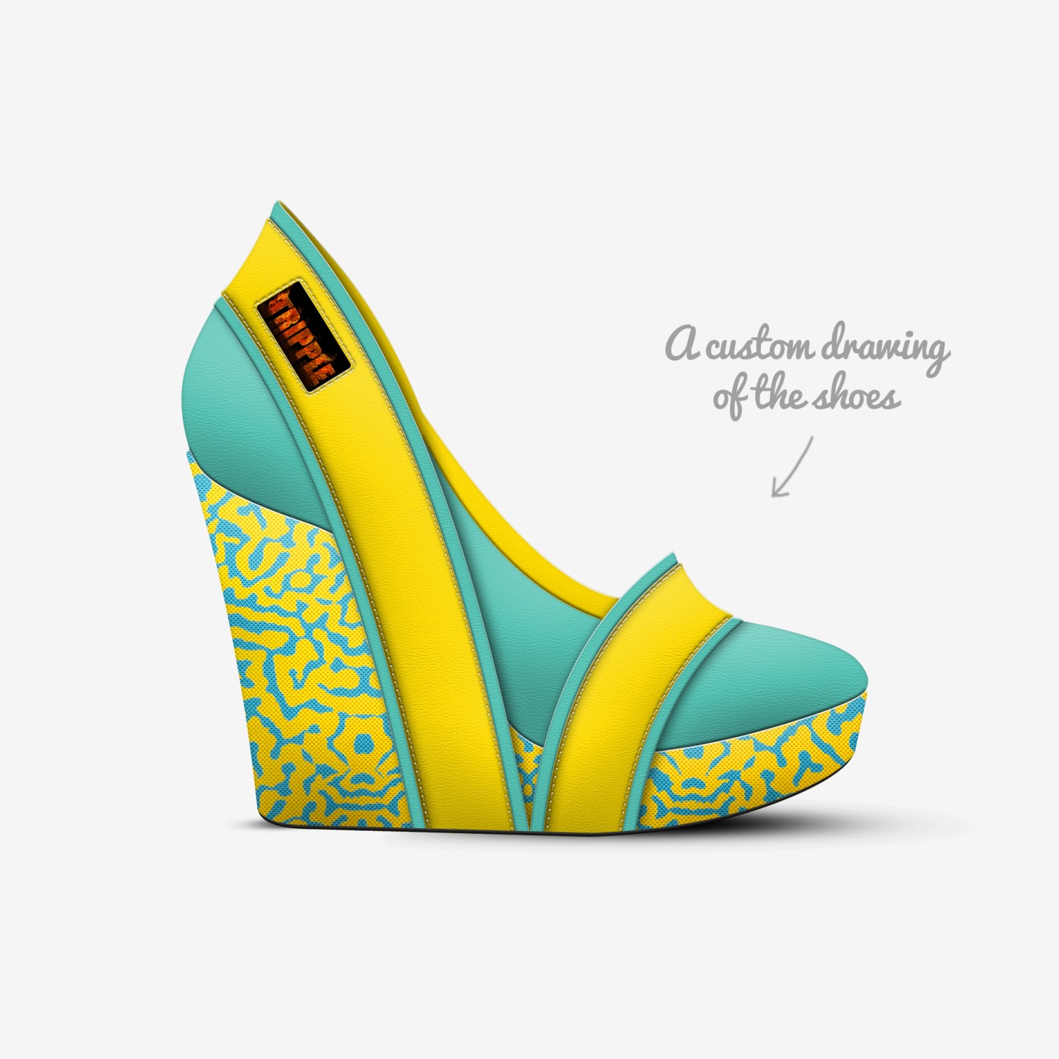 Tripple custom made in Italy shoes by Rachel Ekinde | Sketch view