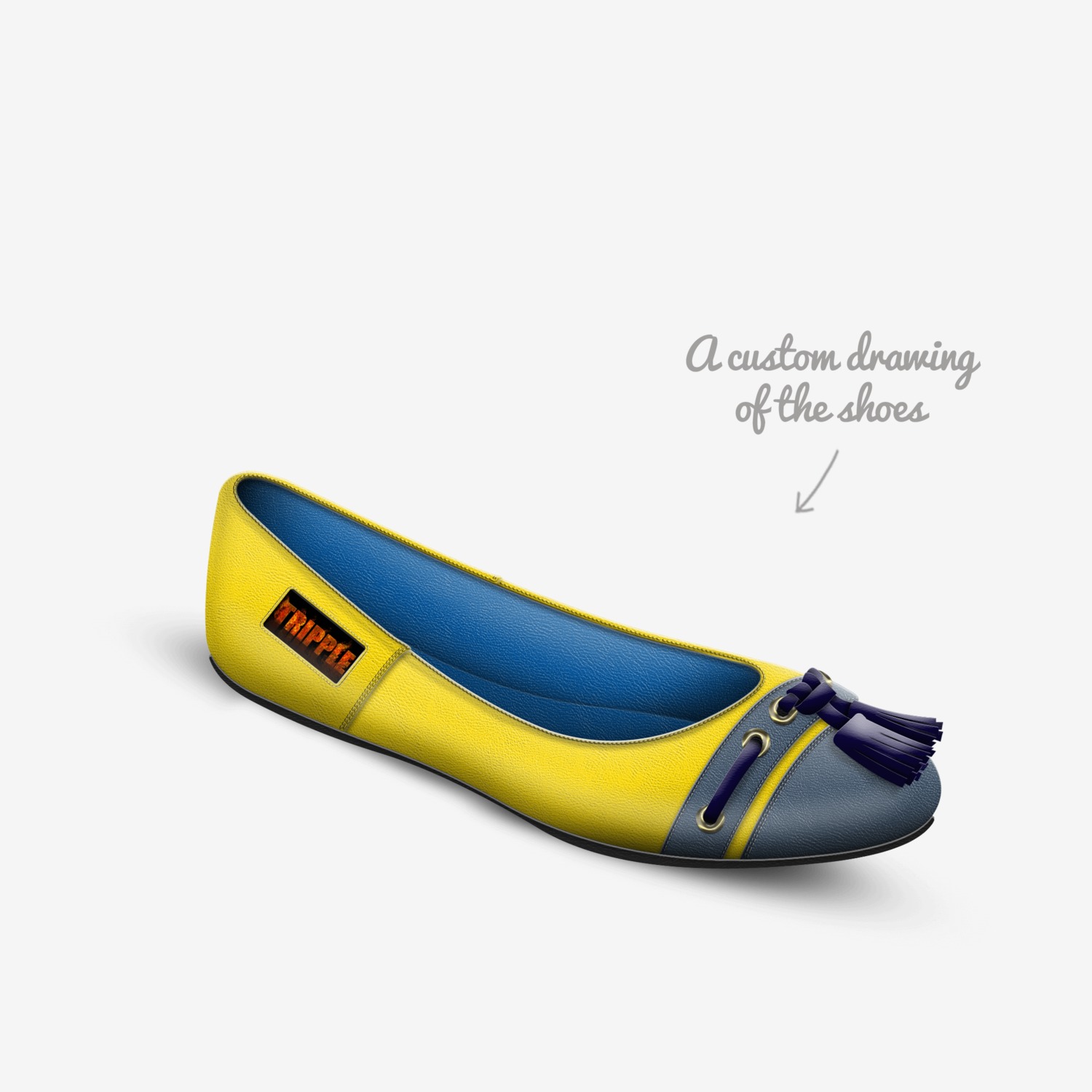 Flats custom made in Italy shoes by Rachel Ekinde | Sketch view