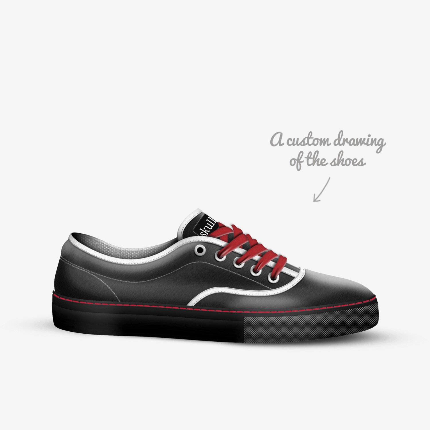 SKULLZ custom made in Italy shoes by M. B. Meyer | Sketch view