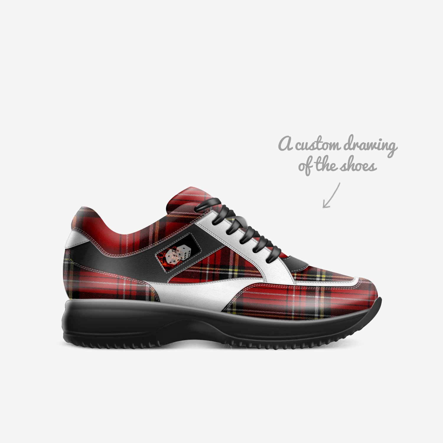DICE custom made in Italy shoes by Enessy Chimes | Sketch view