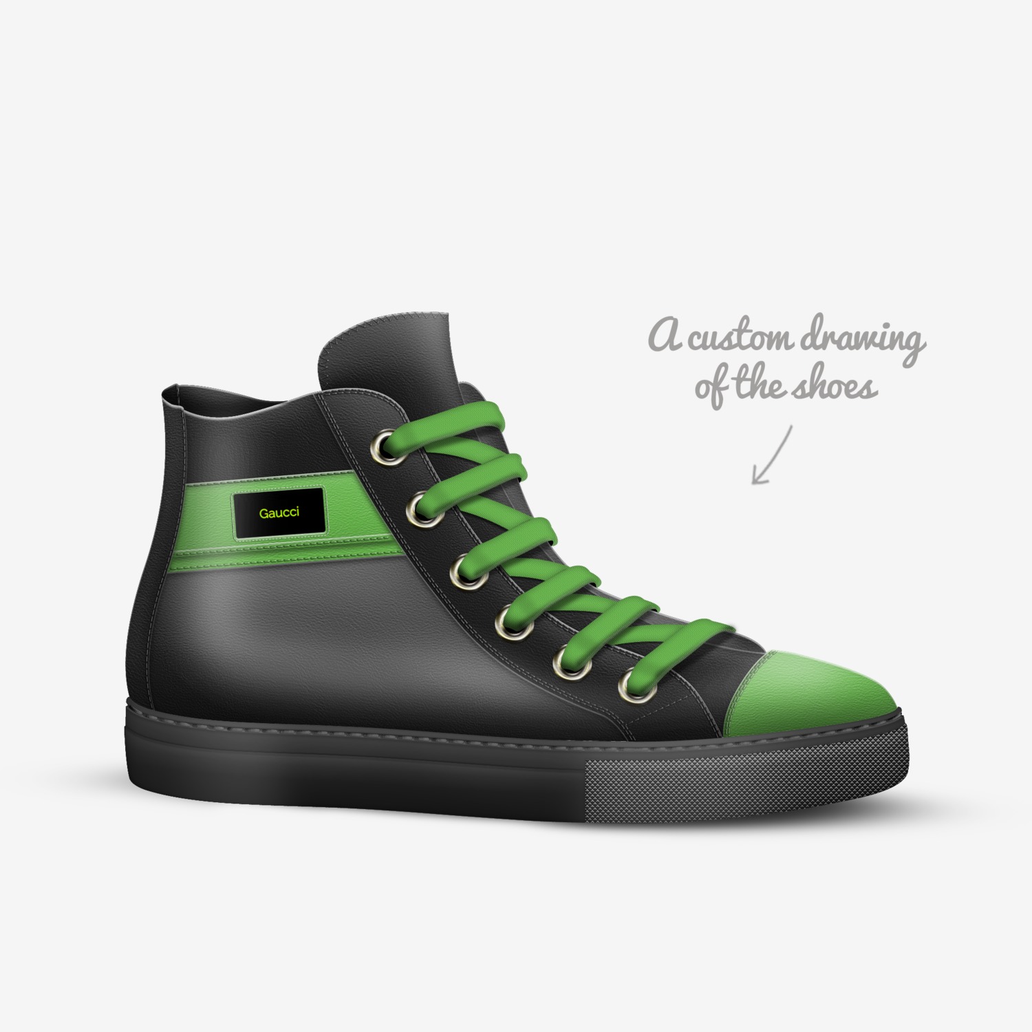 Gaucci custom made in Italy shoes by Chardazha Paige | Sketch view