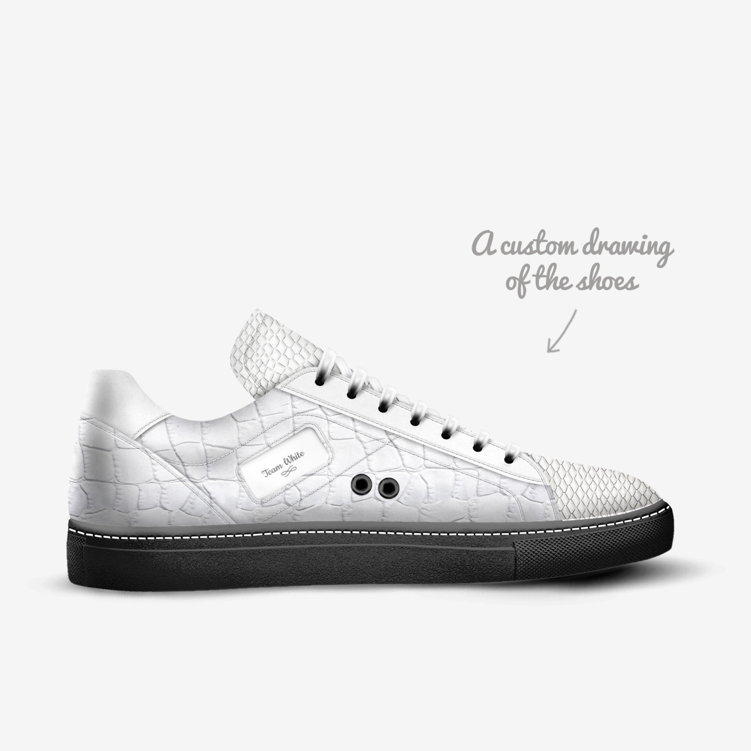 TEAM WHITE custom made in Italy shoes by Michael White Jr | Sketch view