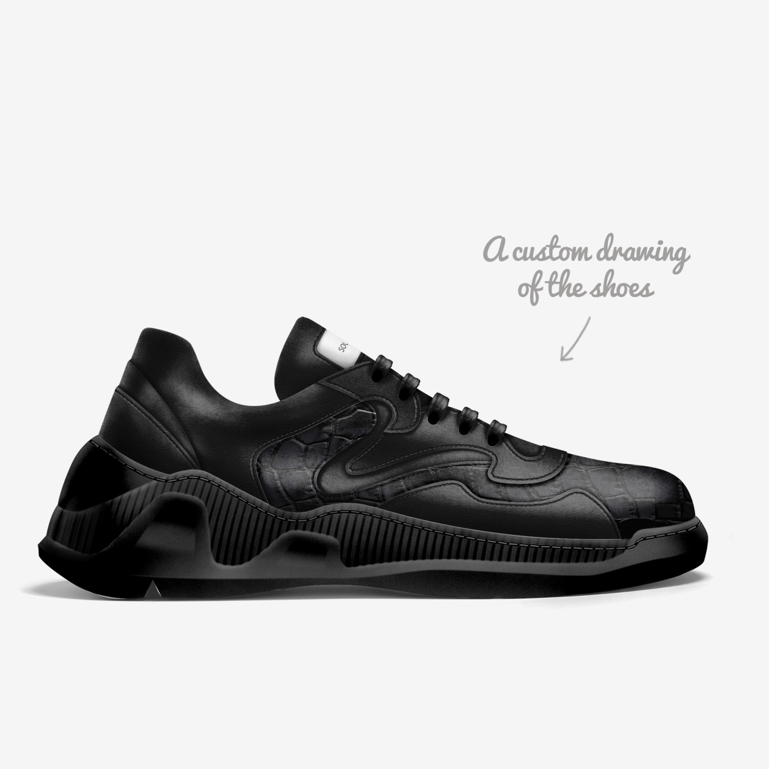 Soulja Stars custom made in Italy shoes by Deandre Way | Sketch view