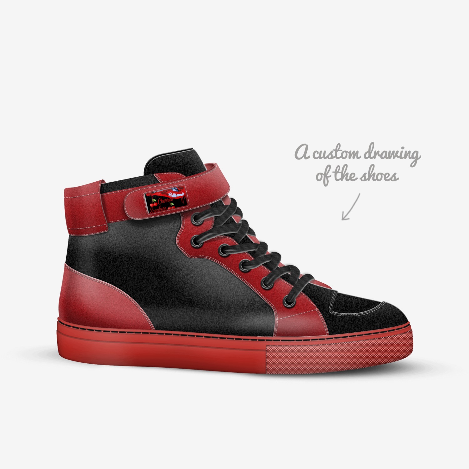 Cherries Sneakers custom made in Italy shoes by Joshua Williams | Sketch view