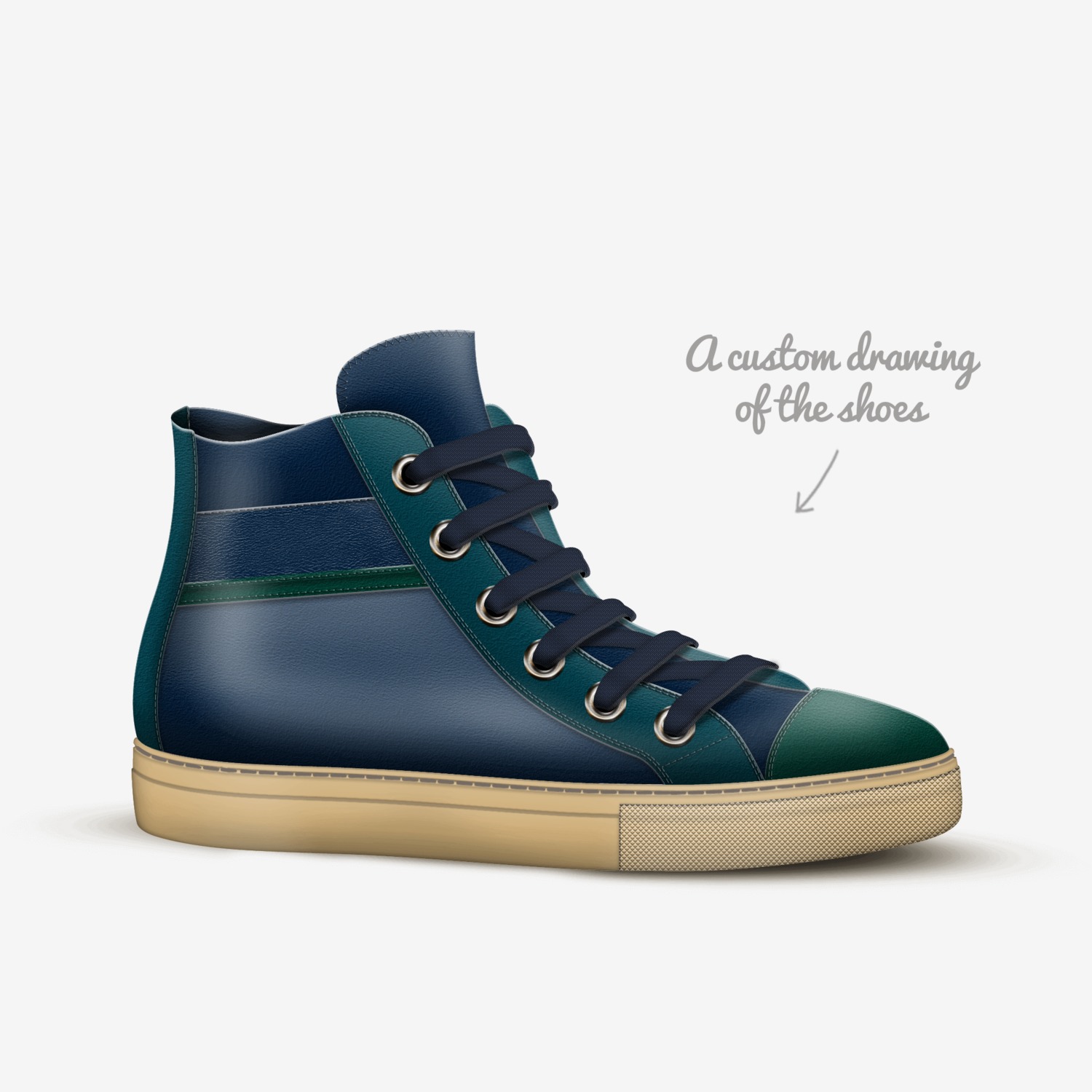 Emerald Collection custom made in Italy shoes by Les Will | Sketch view
