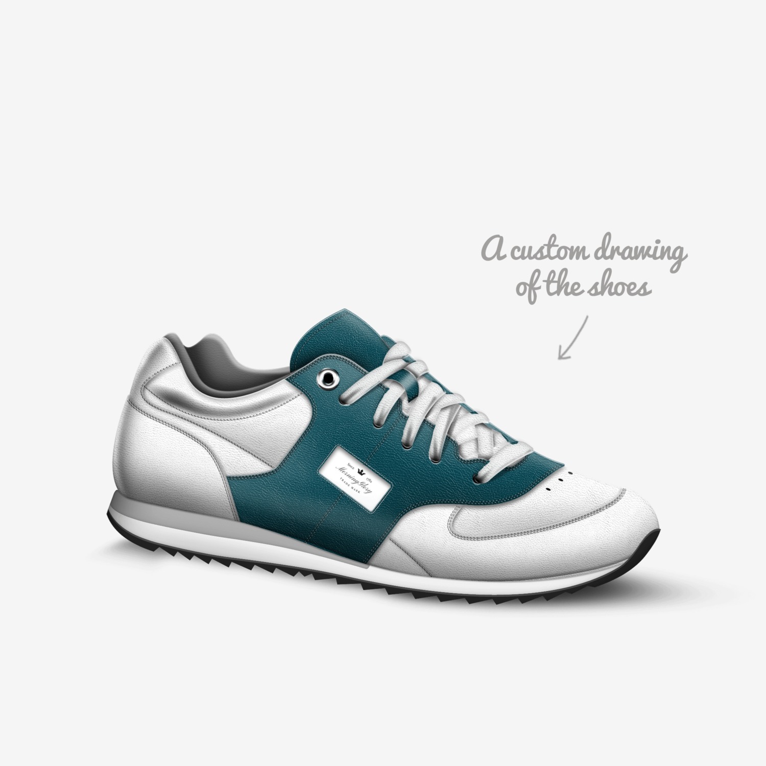 MorningGlory custom made in Italy shoes by Cal Sherwood | Sketch view