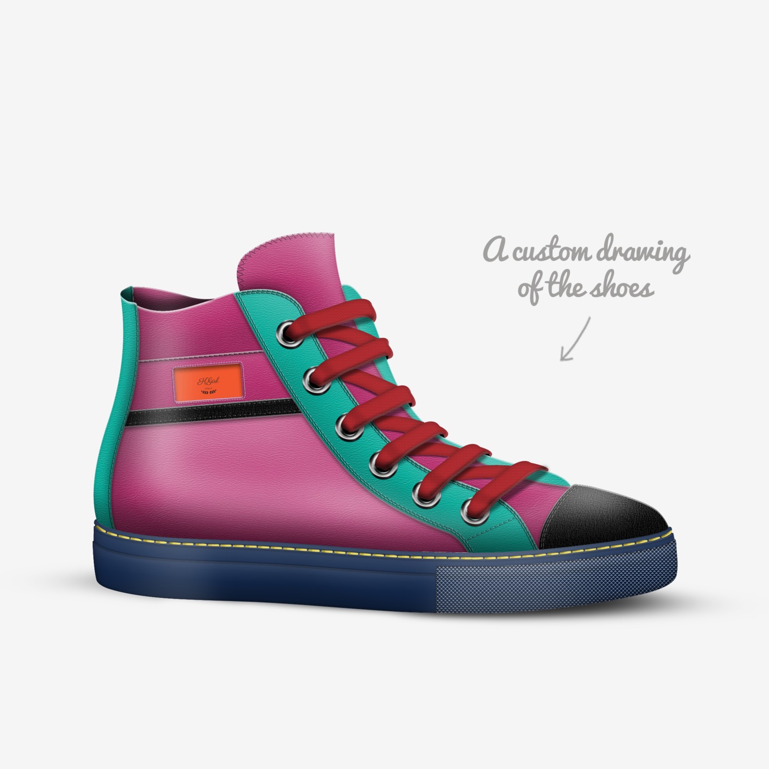KGirl custom made in Italy shoes by Tyler Knoop | Sketch view
