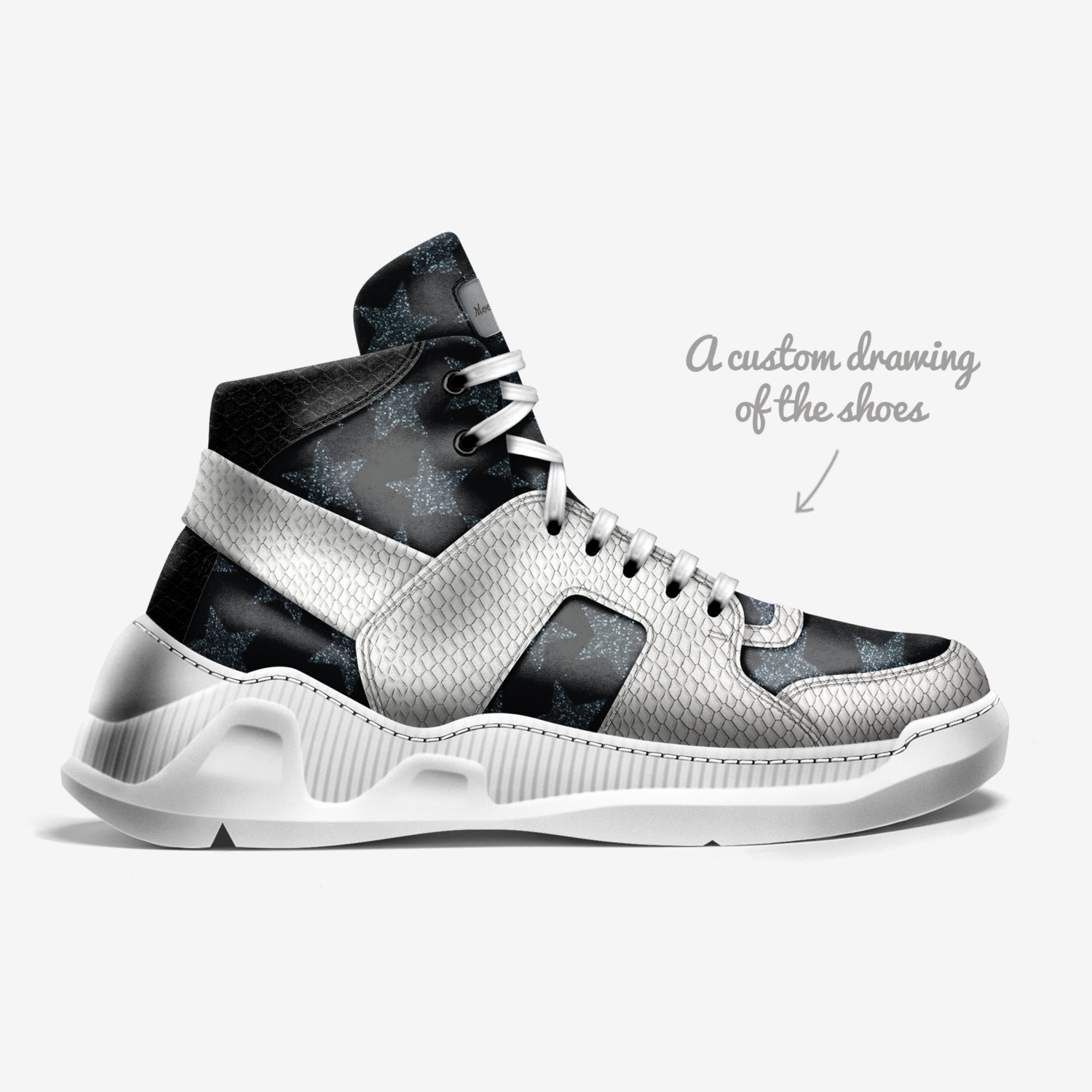 Moon Boy Dripz custom made in Italy shoes by $tackz / Wasia | Sketch view