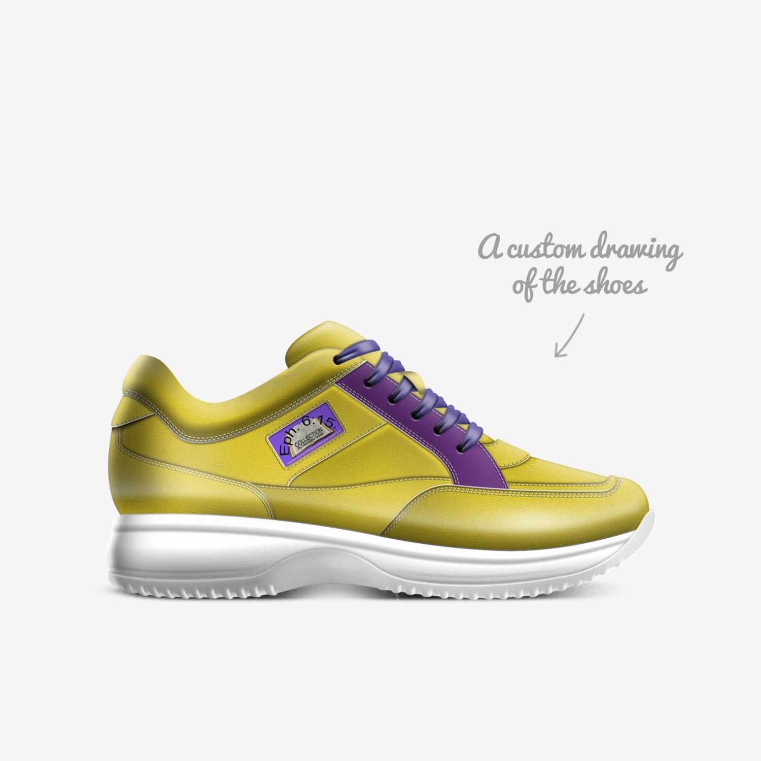 Eph. 6:15 custom made in Italy shoes by Dr. Heshimu Issah | Sketch view