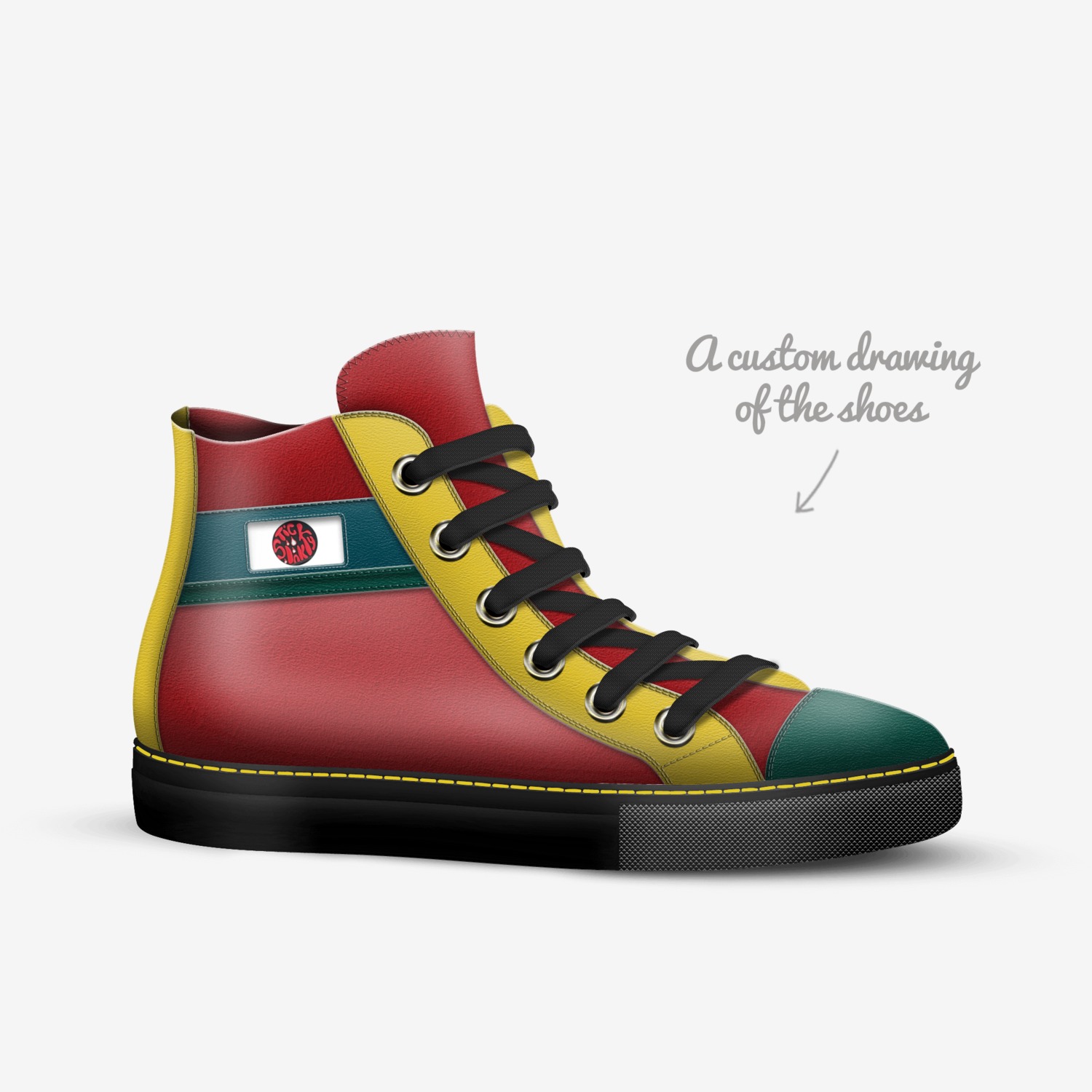 StickyInk  custom made in Italy shoes by Shawn Hall | Sketch view