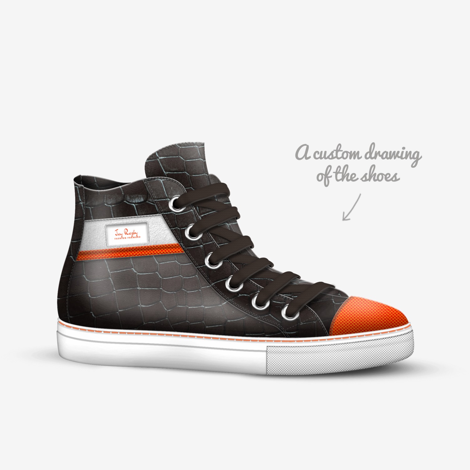Jay Razby  custom made in Italy shoes by Jay Rock | Sketch view
