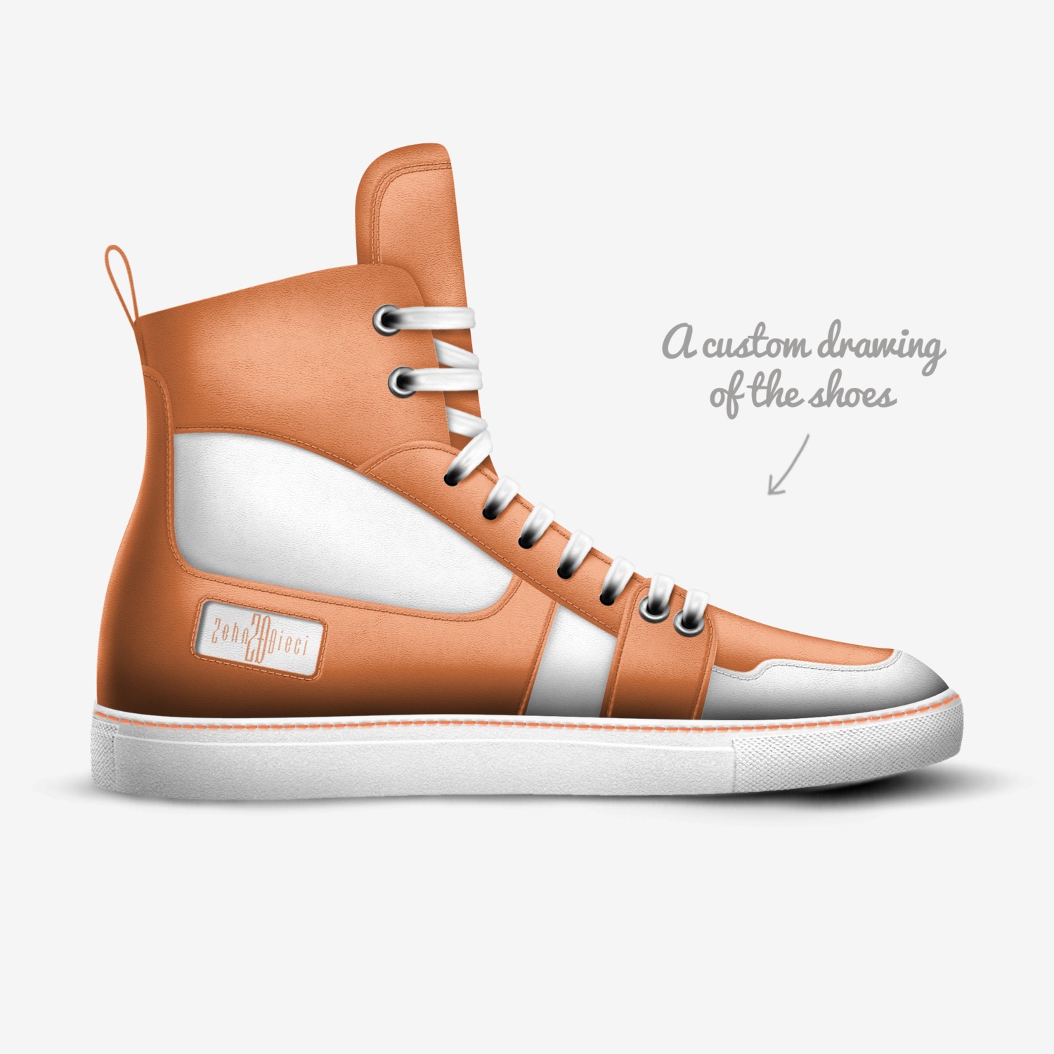 Crema custom made in Italy shoes by Zehn Dieci | Sketch view