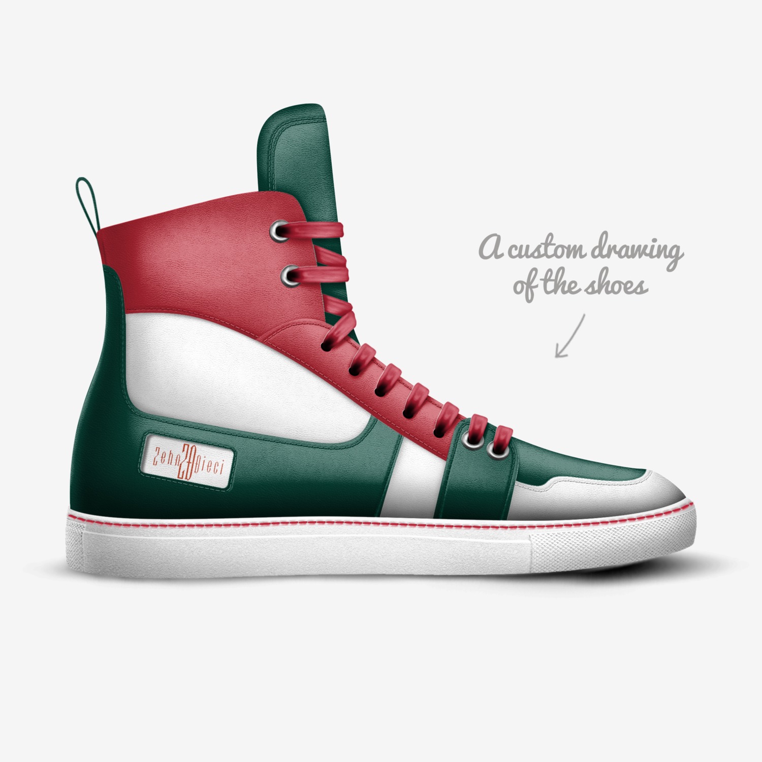 Trentatre custom made in Italy shoes by Zehn Dieci | Sketch view