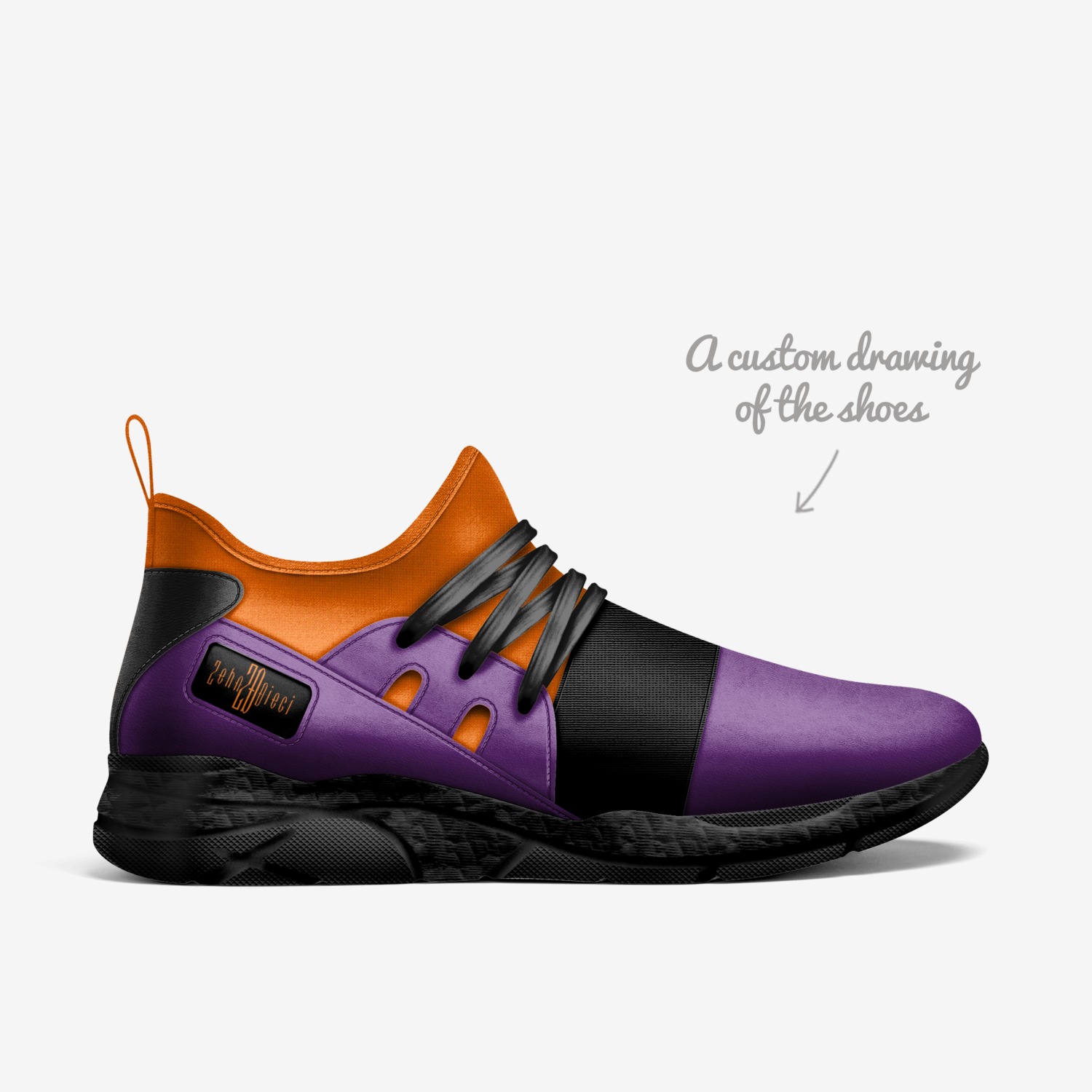 Jua custom made in Italy shoes by Zehn Dieci | Sketch view