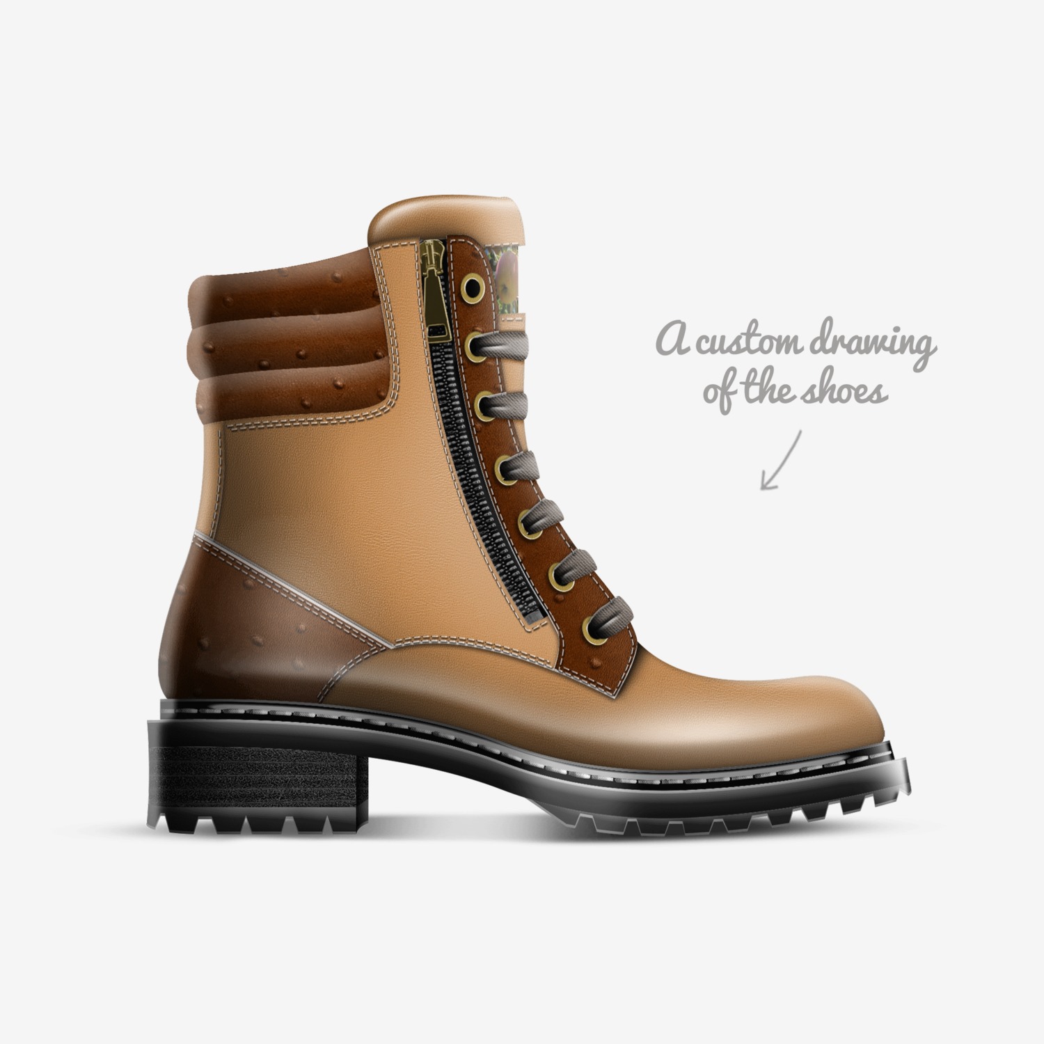 The Avatar custom made in Italy shoes by Kharran Beacham | Sketch view