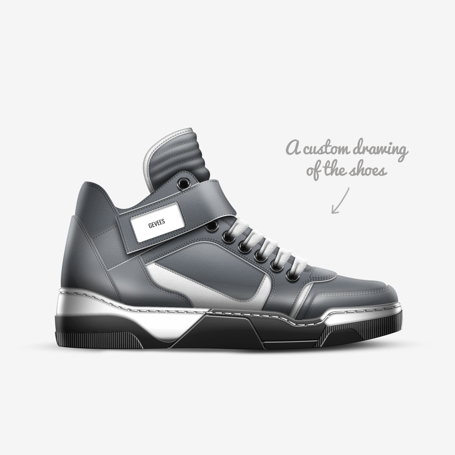 GeVees custom made in Italy shoes by Anastasia Edwards | Sketch view