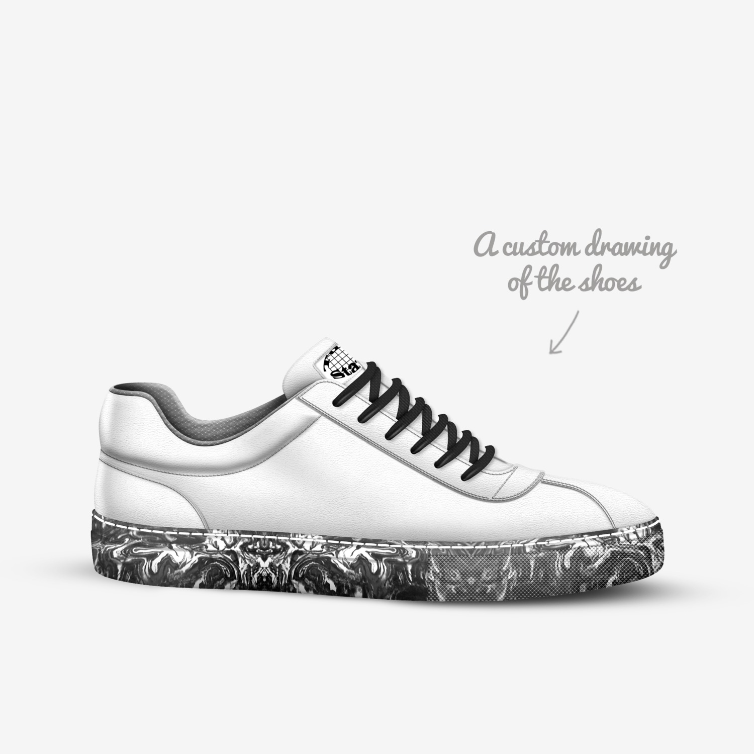 TuffStats custom made in Italy shoes by Patrick Collins | Sketch view