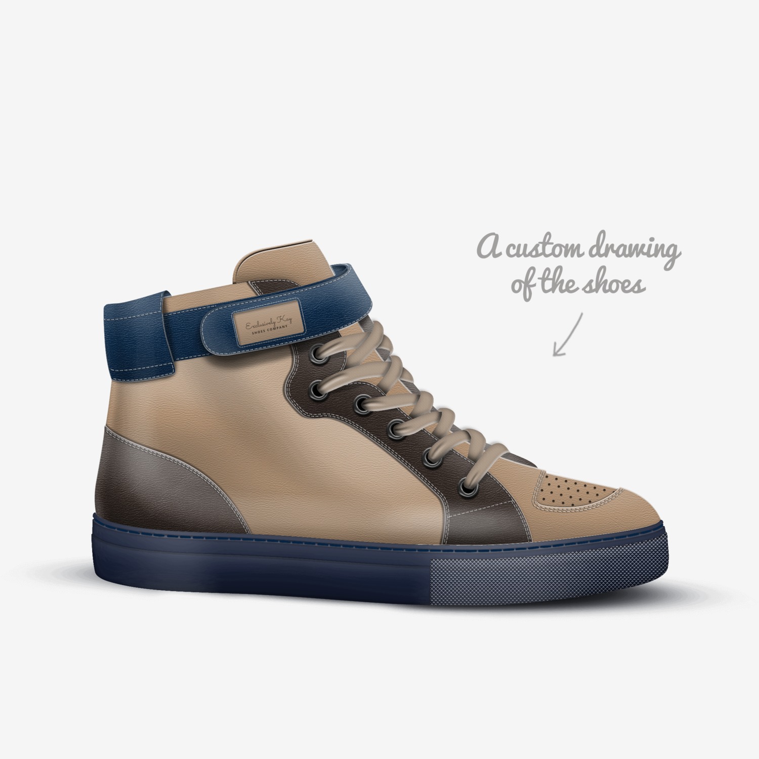 Exclusively Kay custom made in Italy shoes by Kanieth Travis | Sketch view